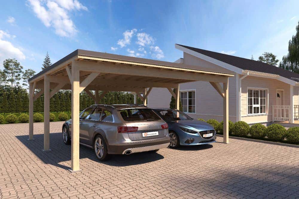 Doppelcarport Ville, Doppelcarport cm 600x600 BxT: Alpholz Alpholz