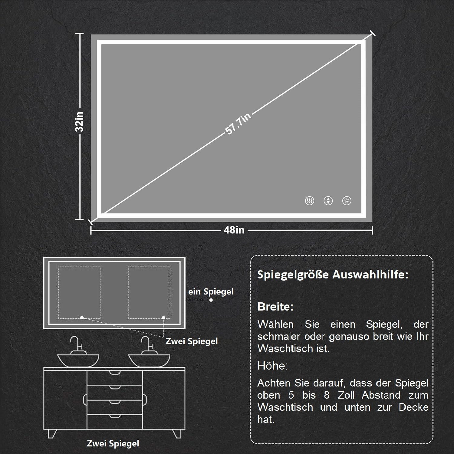 YOLEO Badspiegel LED-Spiegel für Badezimmer mit günstig online kaufen
