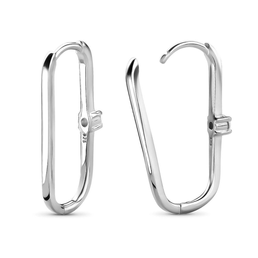 Miore Klappcreolen MSAE297E - 925 Sterling Silber Ohrringe mit Zirkonia 0,25 Kt, Echtsilber besetzt mit funkelndem Zirkonia