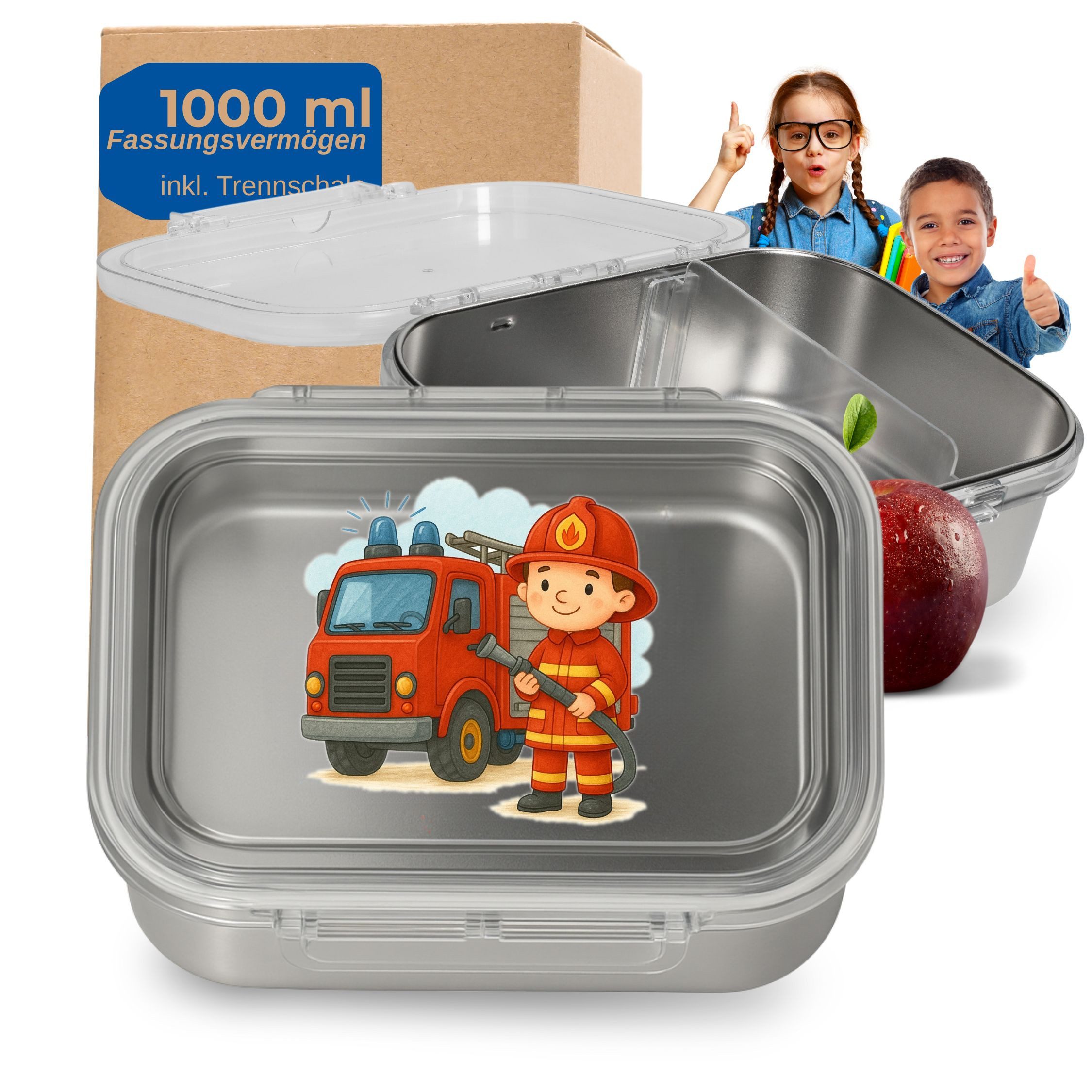 elasto Lunchbox Motiv Brotdose für Kinder 1000 ml für Schule und Kindergarten