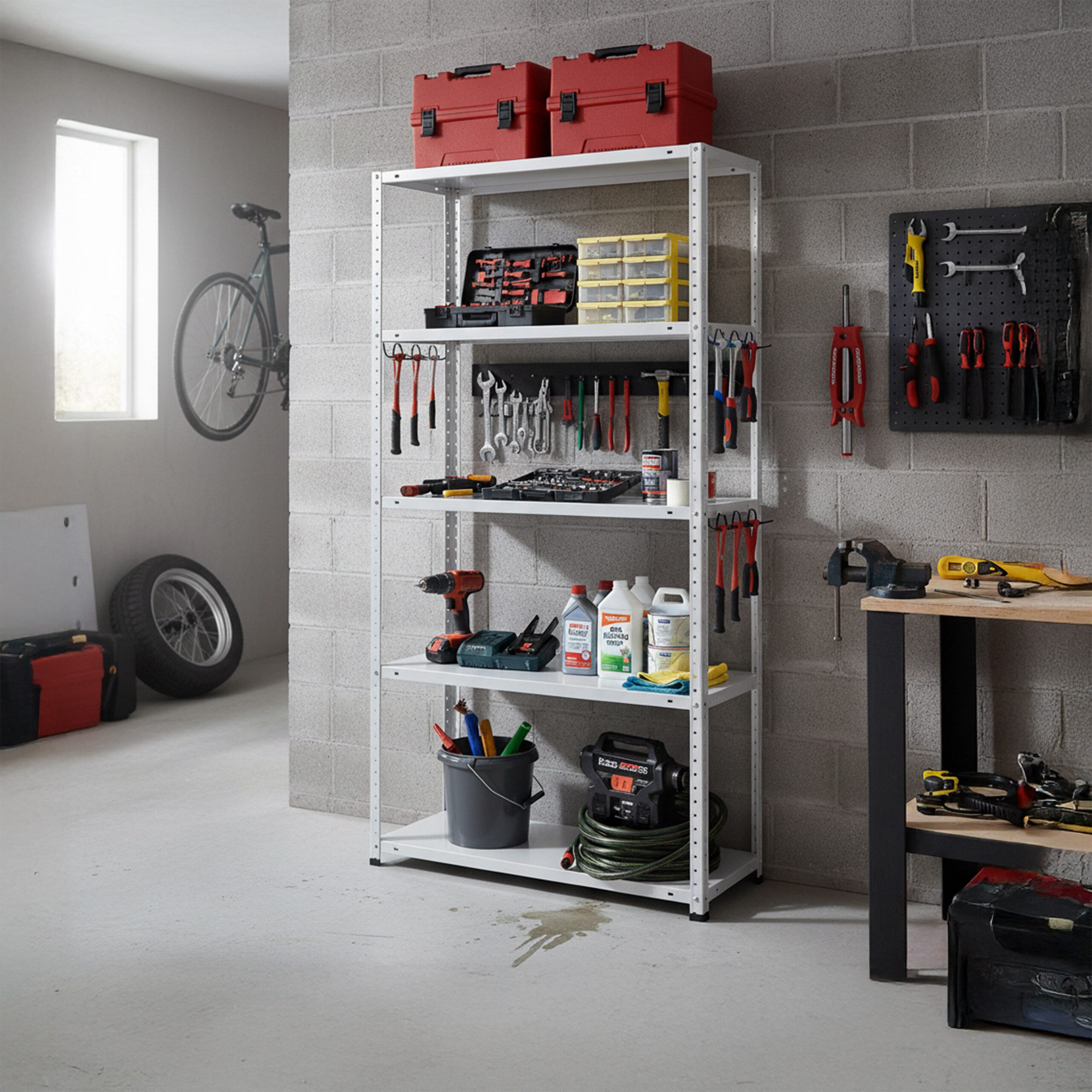 relaxdays Schwerlastregal Lagerregal aus Stahl 200 kg, weiß günstig online kaufen