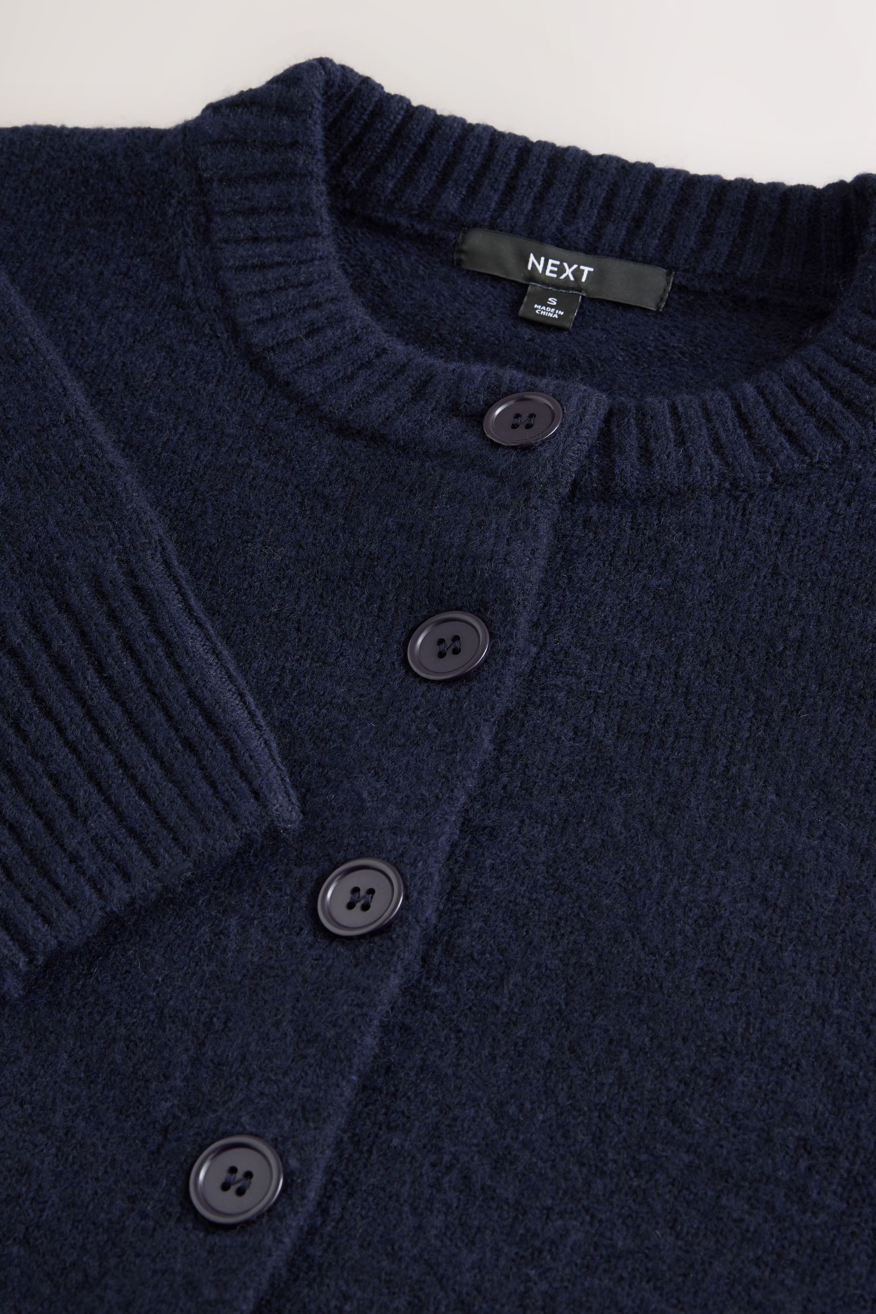 Next Strickjacke Strickjacke mit Rundhalsausschnitt (1-tlg)