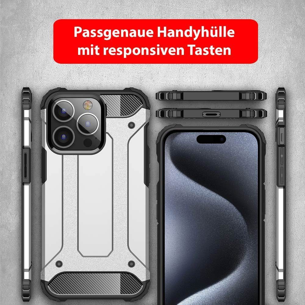 FITSU Handyhülle Outdoor Case für Apple iPhone Hülle Robuste Schutzhülle Cover Bumper, Hülle für iPhone 15, 14, 13, SE 2022, 12, SE 2020, 11 Pro, 11, 8, 7