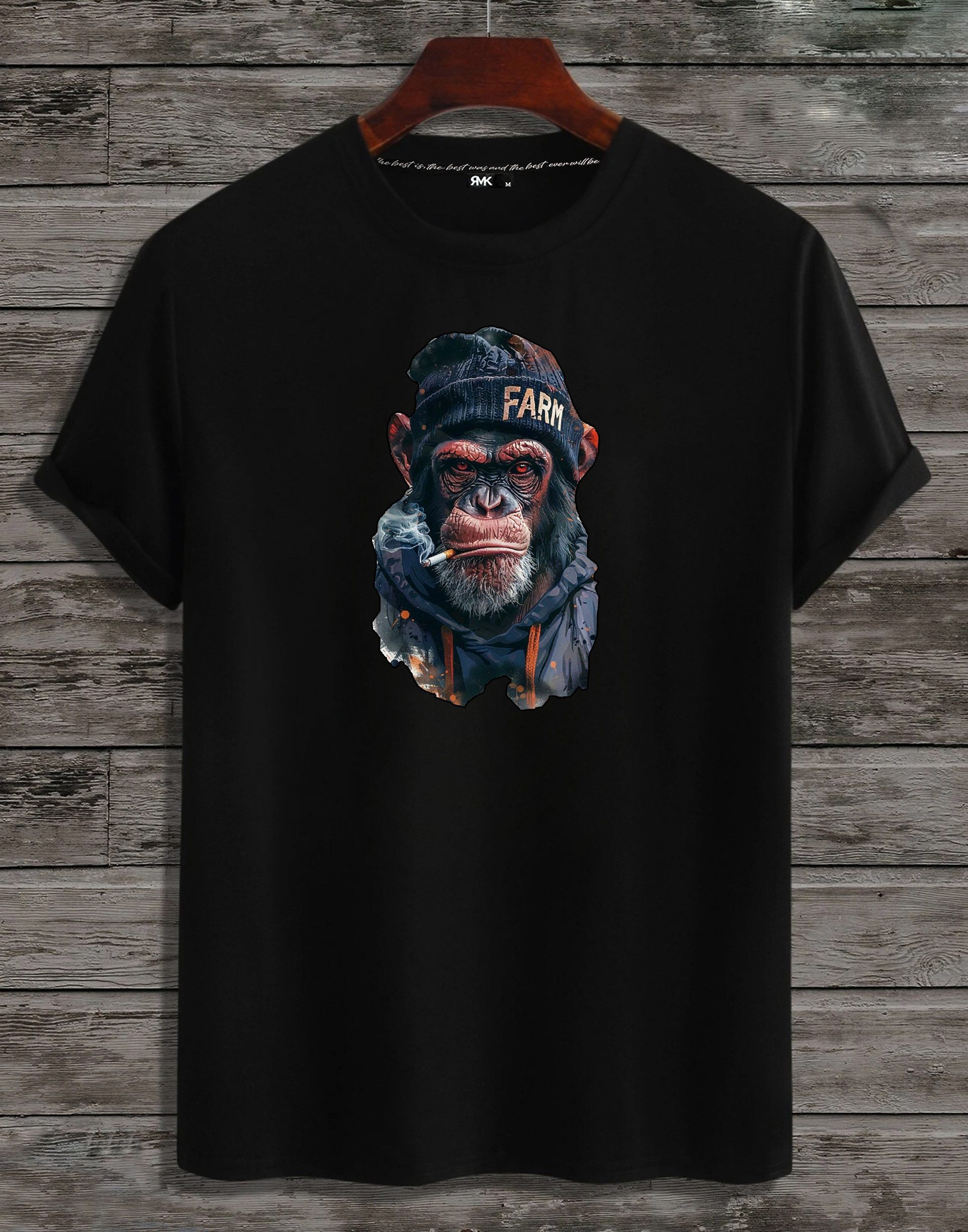 RMK T-Shirt T-Shirt Herren T-Shirt Basic Rundhals Affe Smoke Zigarette Cool günstig online kaufen