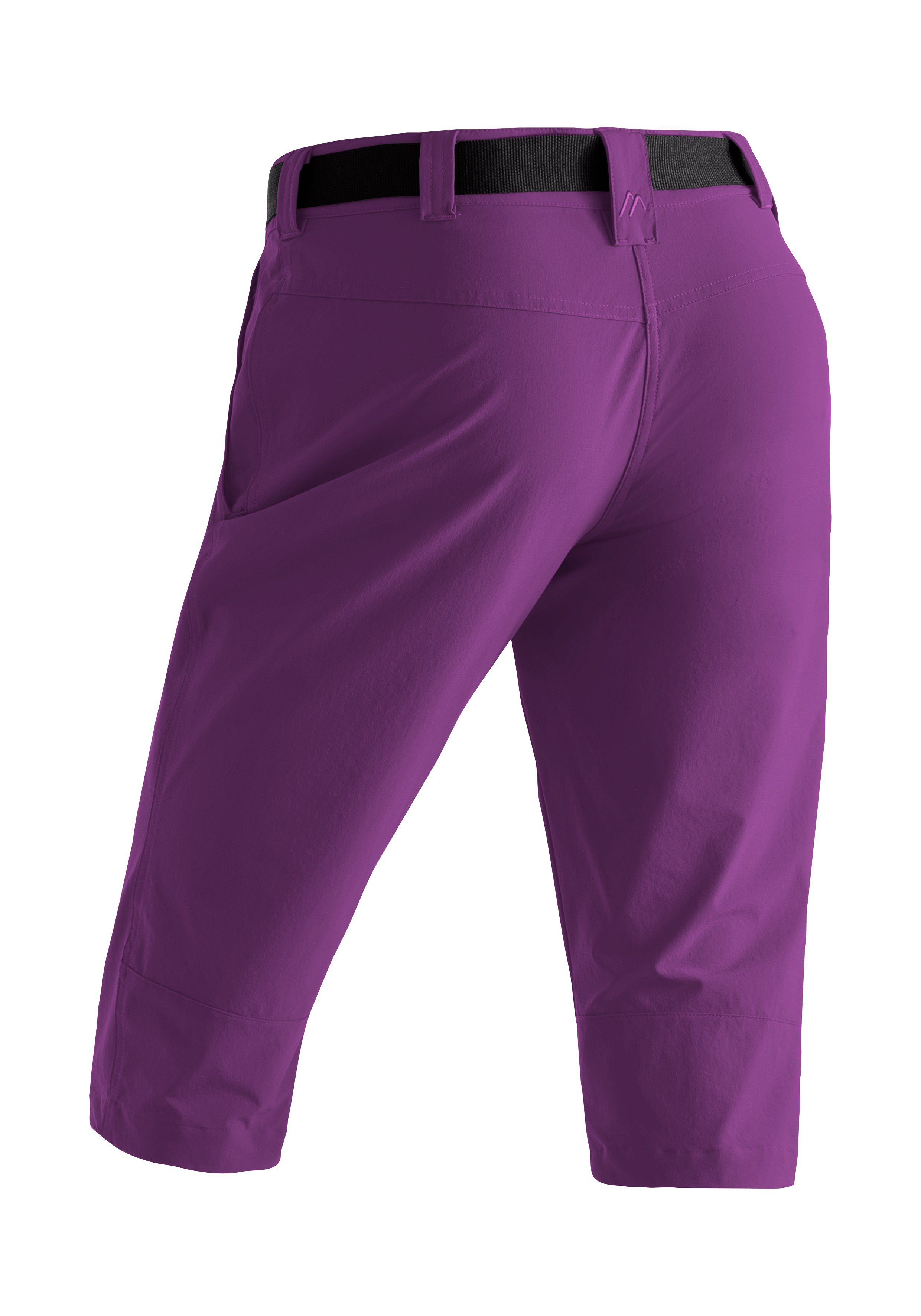 purpurviolett Damen atmungsaktive Maier Wanderhose, slim 3/4 Outdoor-Hose Caprihose Inara Sports