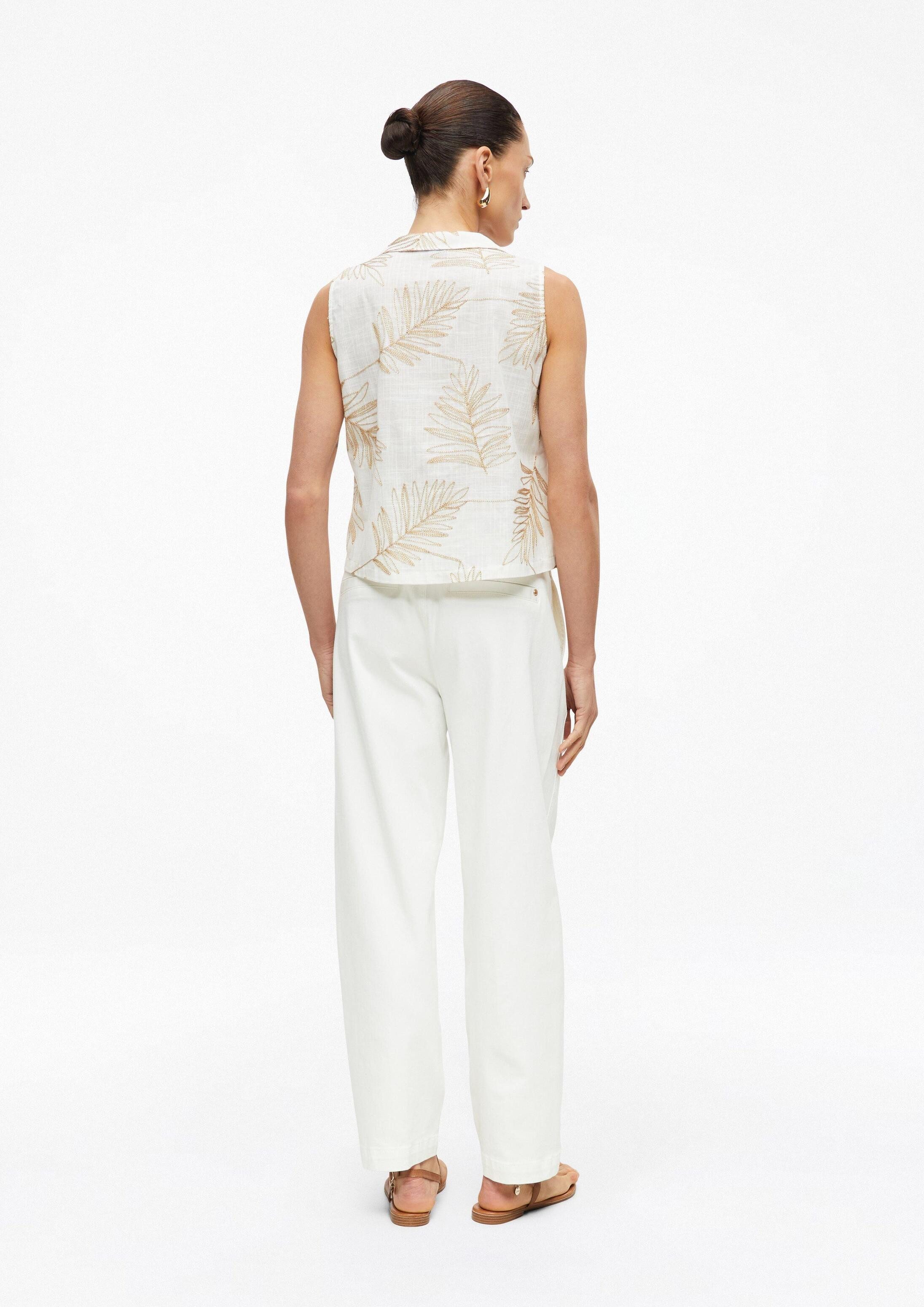 s.Oliver Blusentop Bluse Ärmellose Bluse mit Stickerei