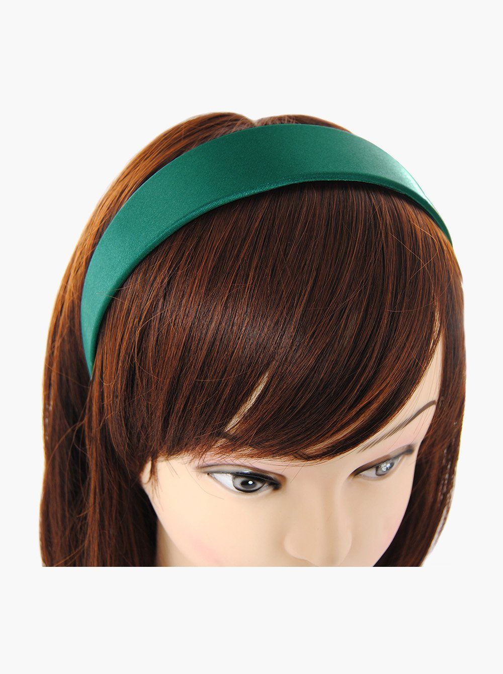 Haareifen bezogen, Klassik-Look Haarreif Satin Haarband Vintage Damen axy Grün Haarreif Breiter mit