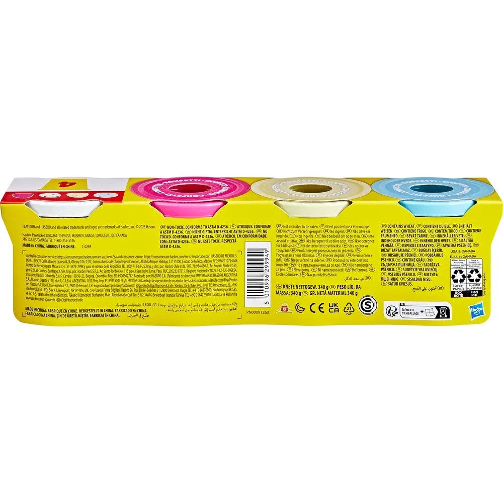 Vedes Knete Play-Doh 4Er-Pack Konfettiknete