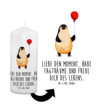 Mr. & Mrs. Panda Formkerze 19 x 8 cm Pinguin Luftballon - Weiß - Geschenk, Kerze, neues Leben, K (1-tlg), Einzigartige Designs