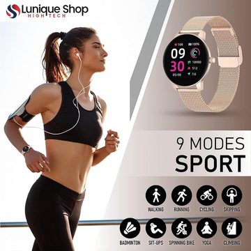 LUNIQUESHOP Smartwatch (1,09 Zoll, Android, iOS), mit personalisiertem Bildschirm,Musiksteuerung, Herzfrequenz,Kalorie