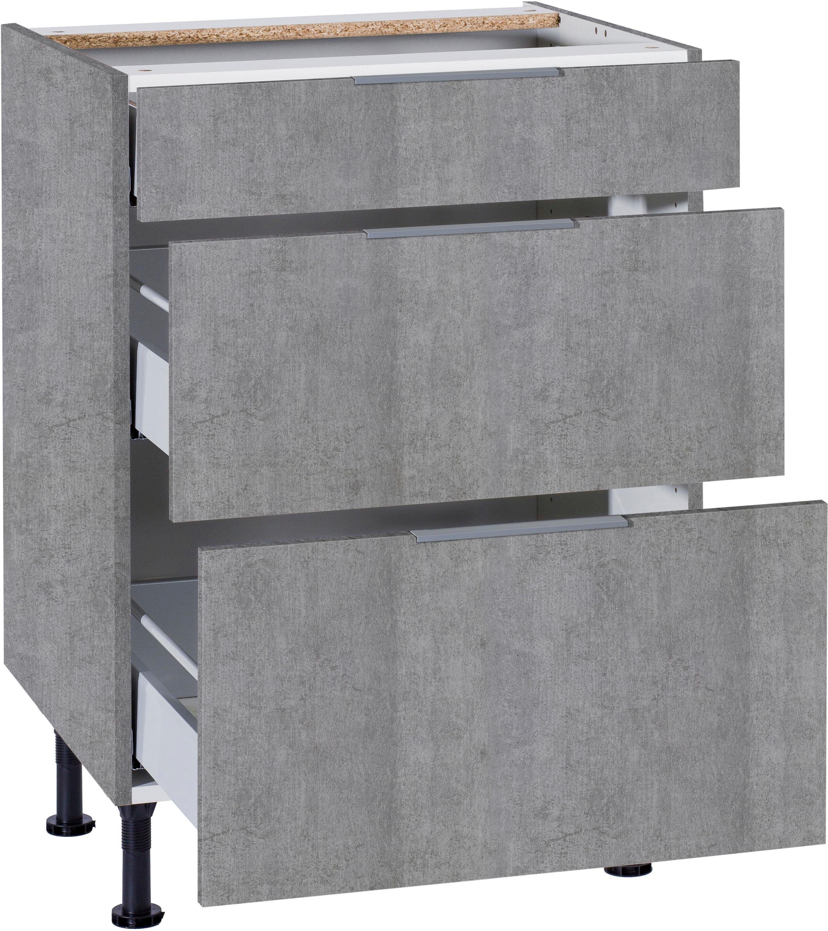 OPTIFIT Unterschrank Tara mit und cm 60 Breite Soft-Close-Funktion, betonfarben betonfarben Vollauszug 