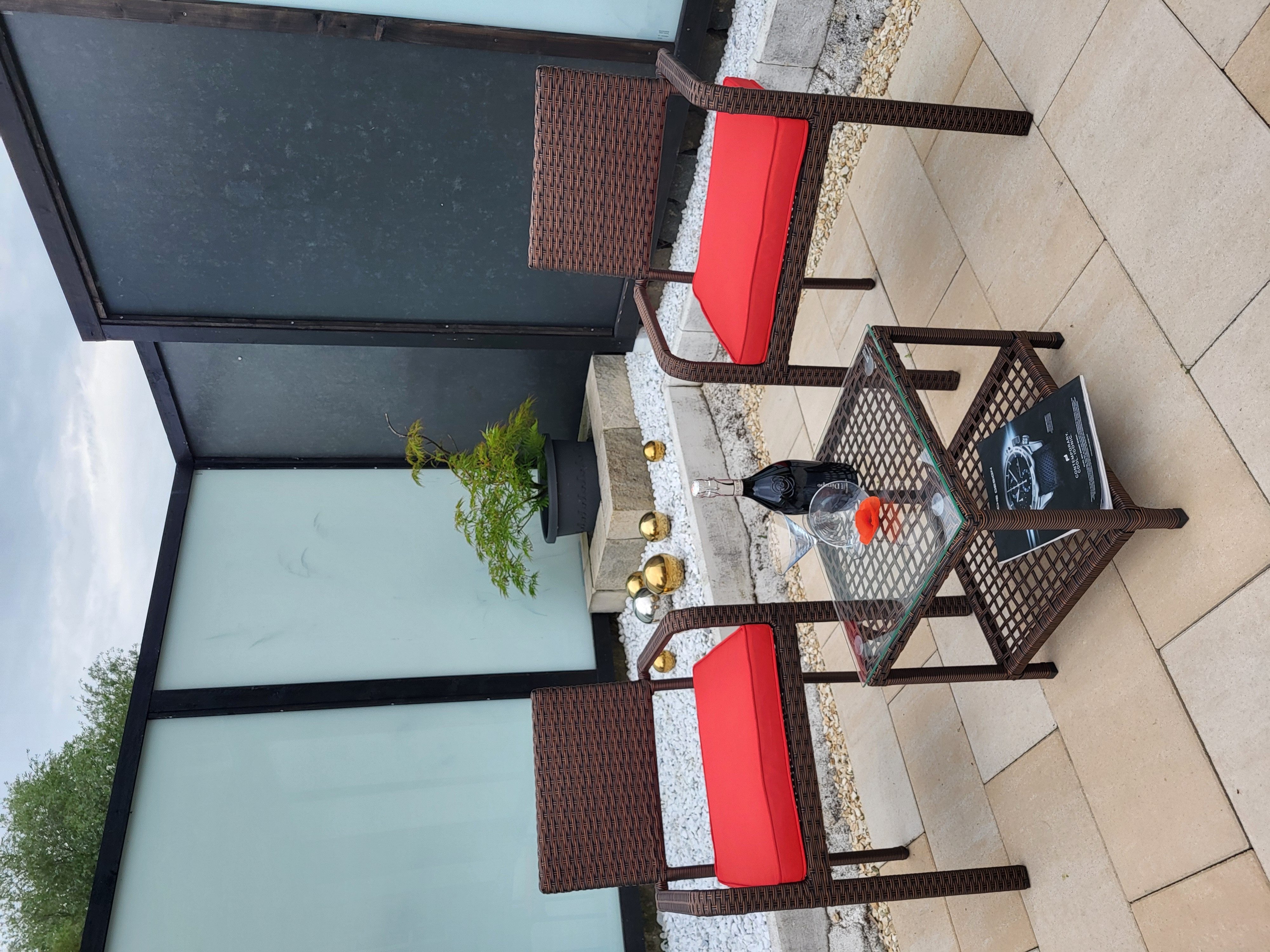 Ragnarök Möbel-Design Garten-Essgruppe Balkon Set, (Set, Alu, Polyrattan), platzsparende Stapelstühle