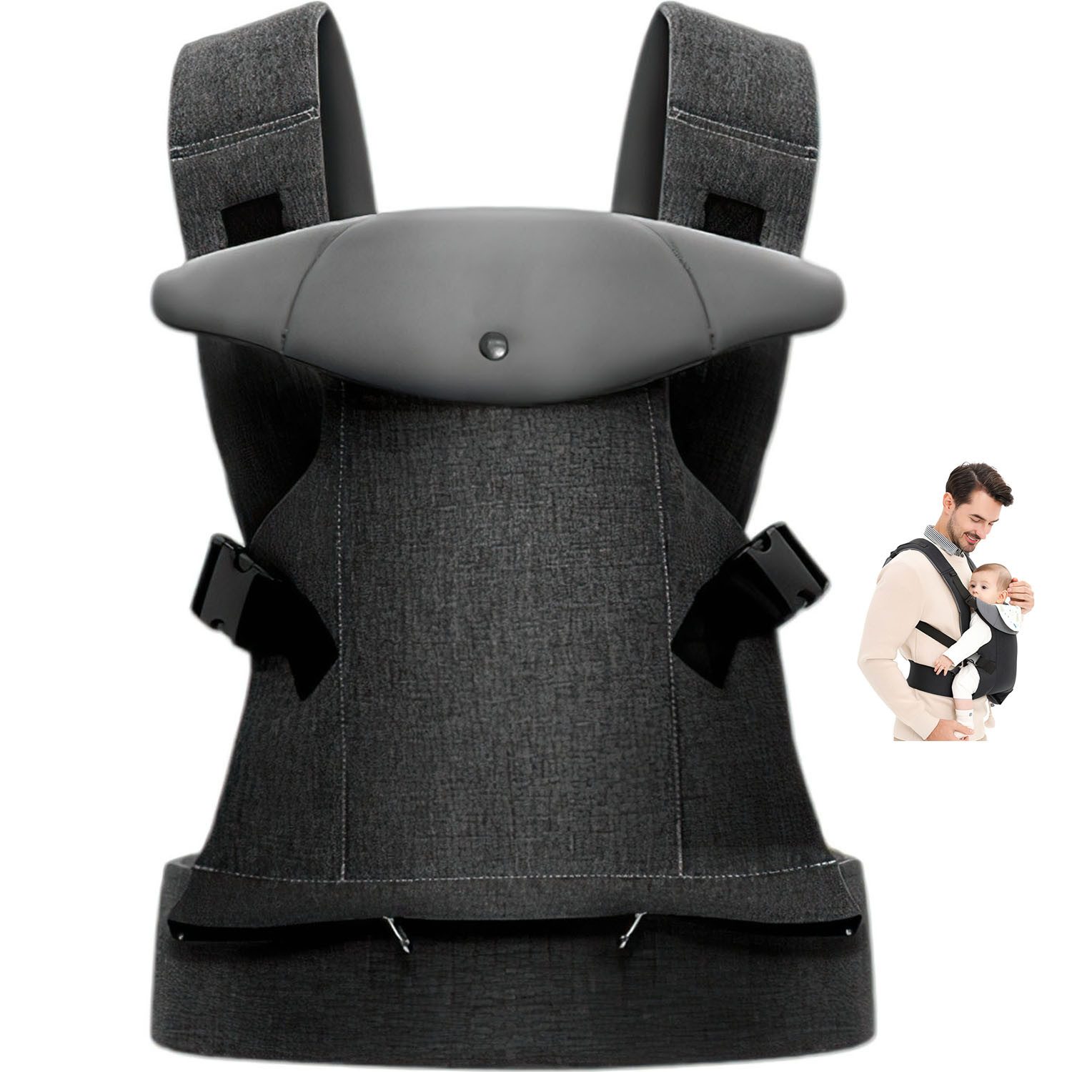 AIMAX Bauchtrage Babytrage Neugeborene ab Geburt für Ergonomische Baby Carrier, mit Abnehmbarem Lätzchen Vorne Nach Hinten Tragen Babyhalter Trage