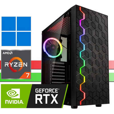 X-HARDWARE X-Gaming Computer 5700X, 32GB RAM, 1000GB NVMe SSD + bis zu 4TB HDD Gaming-PC (AMD Ryzen 7 5700X, Nvidia RTX3060, 32 GB RAM, 0 GB HDD, 1000 GB SSD, Luftkühlung, Windows 11 Professional)