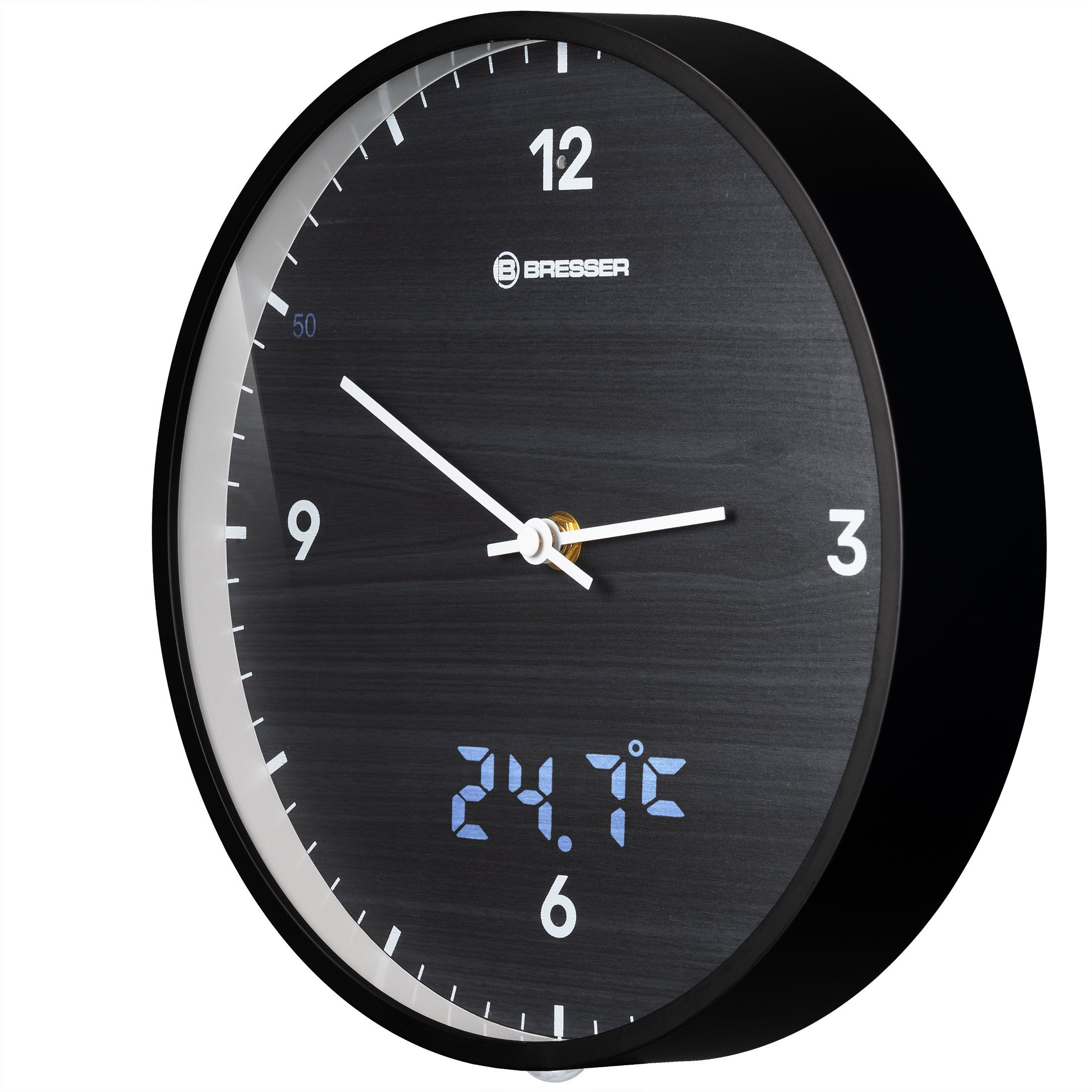 BRESSER Wanduhr MyTime LEDsec Wanduhr 24 cm - schwarz günstig online kaufen