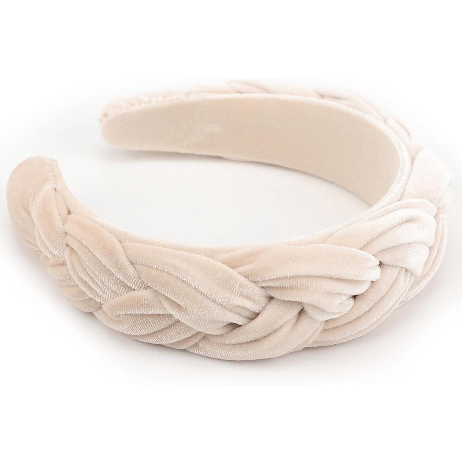 LuxusKollektion Haarreif Samt Geflochtenes Stirnband Damen Trachten Haarreif Breit Vintage