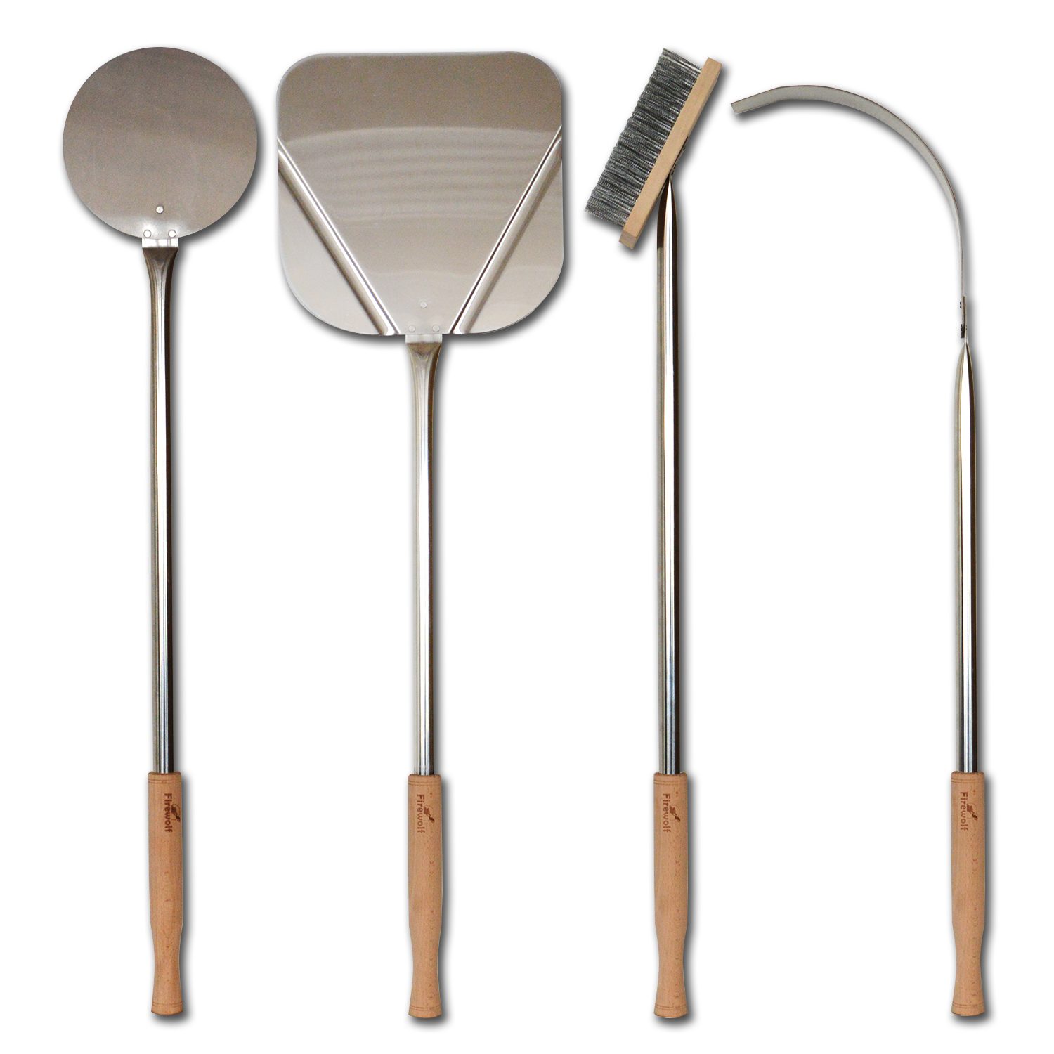 Pizzaschieber XL PIZZA-ZUBEHÖR-SET aus Edelstahl – für Holzbackofen, Steinofen
