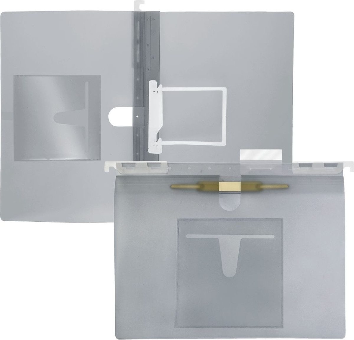 Hefter Multi-Hängehefter A4 PP U-Clip/Heftzunge anthrazit transluzent.
