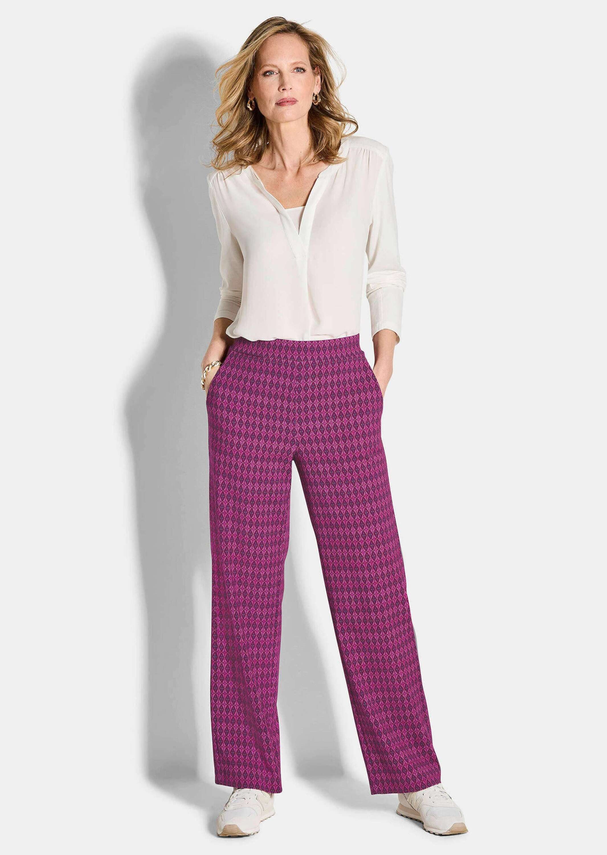 GOLDNER Stoffhose Kurzgröße: Elegante Schlupfhose mit weitem Bein Stretchho günstig online kaufen