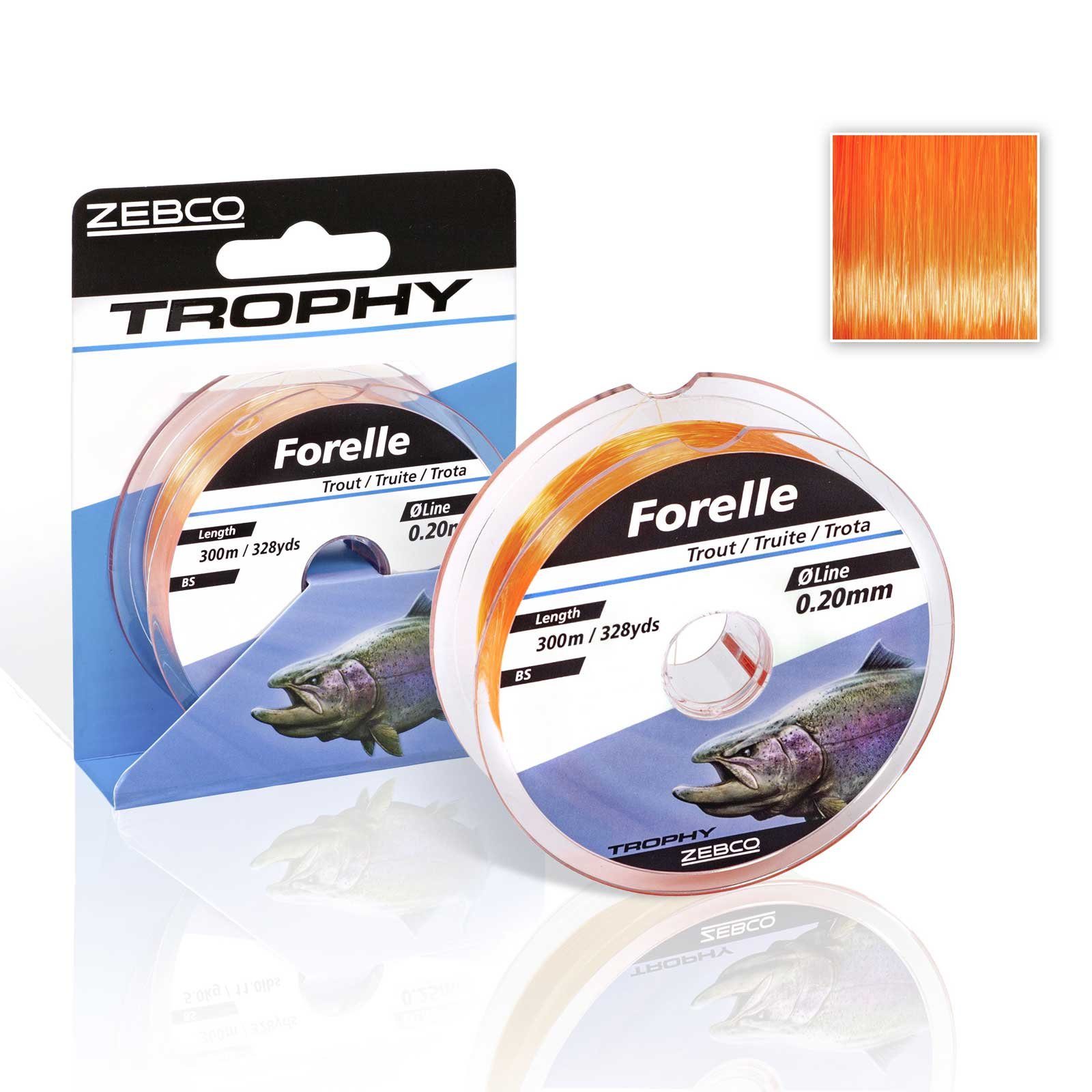 Zebco Angelschnur, 300 m Länge, Zebco Trophy Forelle 0,20mm 300m TOP Angelschnur | Angelschnüre