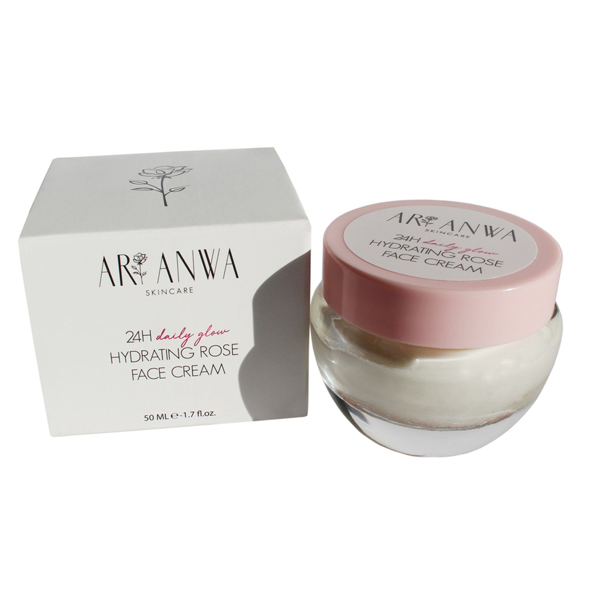 Feuchtigkeitscreme Daily 24H Rose Skincare Gesichtscreme, ARI Feuchtigkeitscreme – Glow Hydrating ANWA