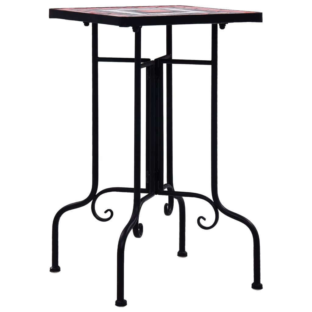 furnicato Beistelltisch Mosaik Keramik Terracotta und Weiß (1-St)