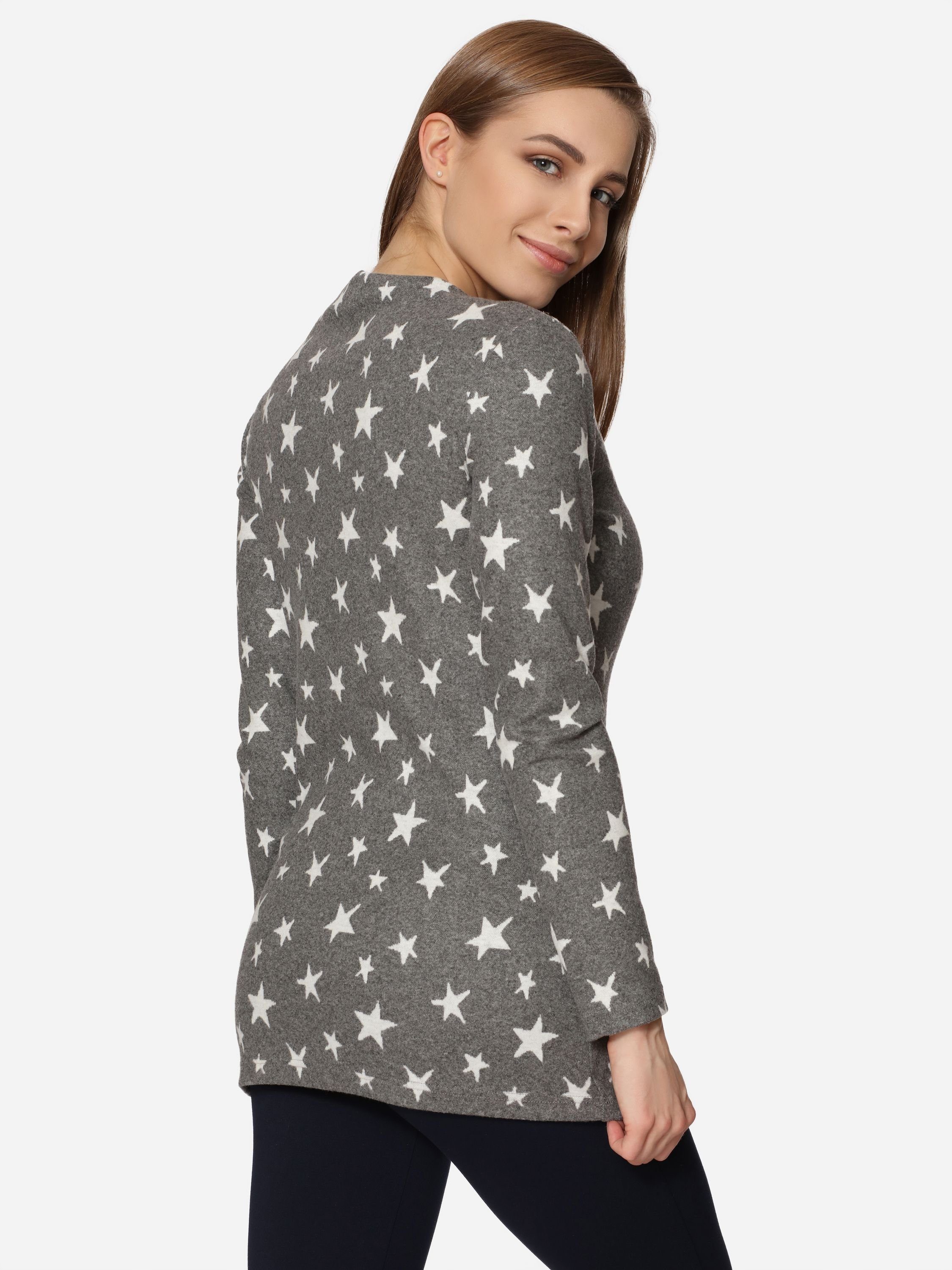 Merry Style Longpullover Damen Sweatshirt Bluse langarm aus Viskose MS10-34 günstig online kaufen