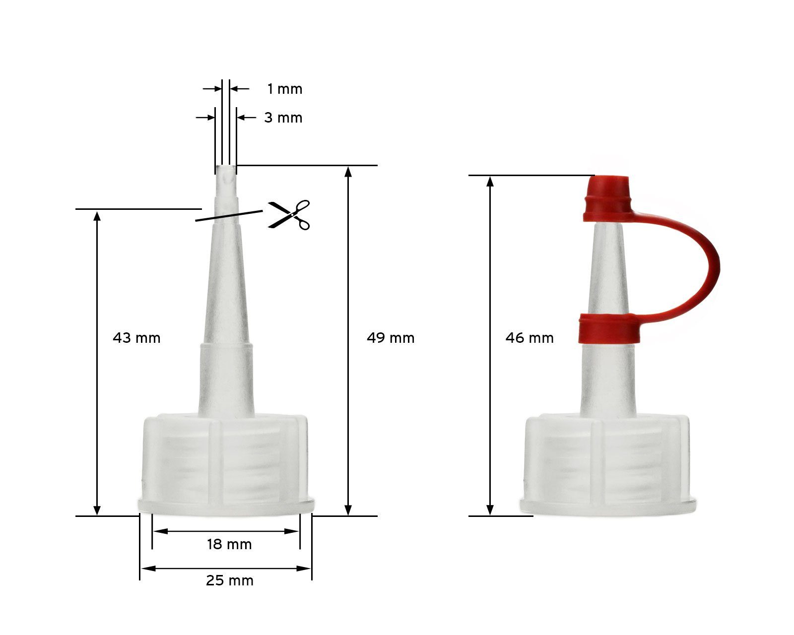 St) rotes G18, Plastikflaschen 5 Tropfverschluss, LDPE, natur, aus ml OCTOPUS 50 Kanister (5