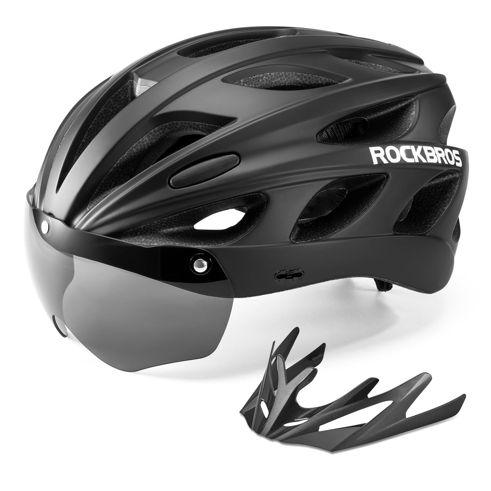 ROCKBROS Fahrradhelm Rennradhelm mit abnehmbarem Visier, Cityhelm, leichter Cityhelm