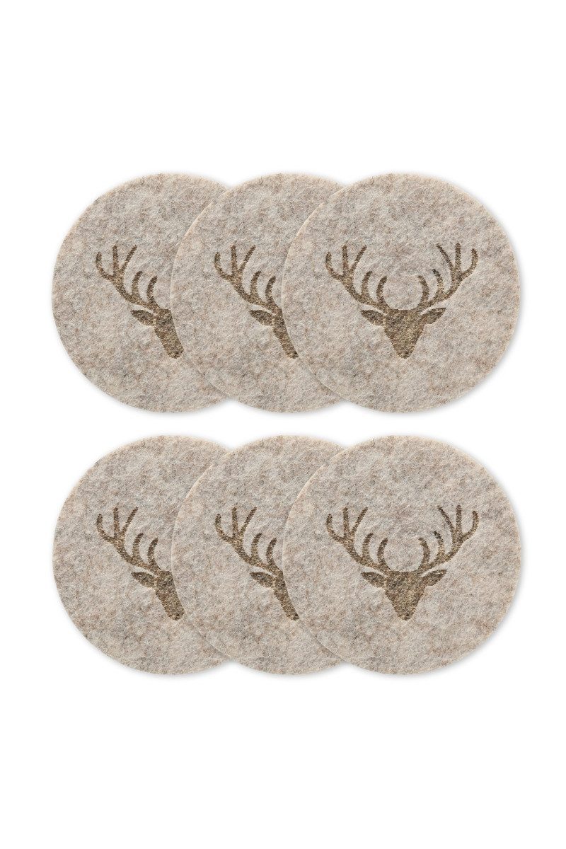 BOLTZE Whiskyglas Untersetzer - TJARK HIRSCHKOPF - beige