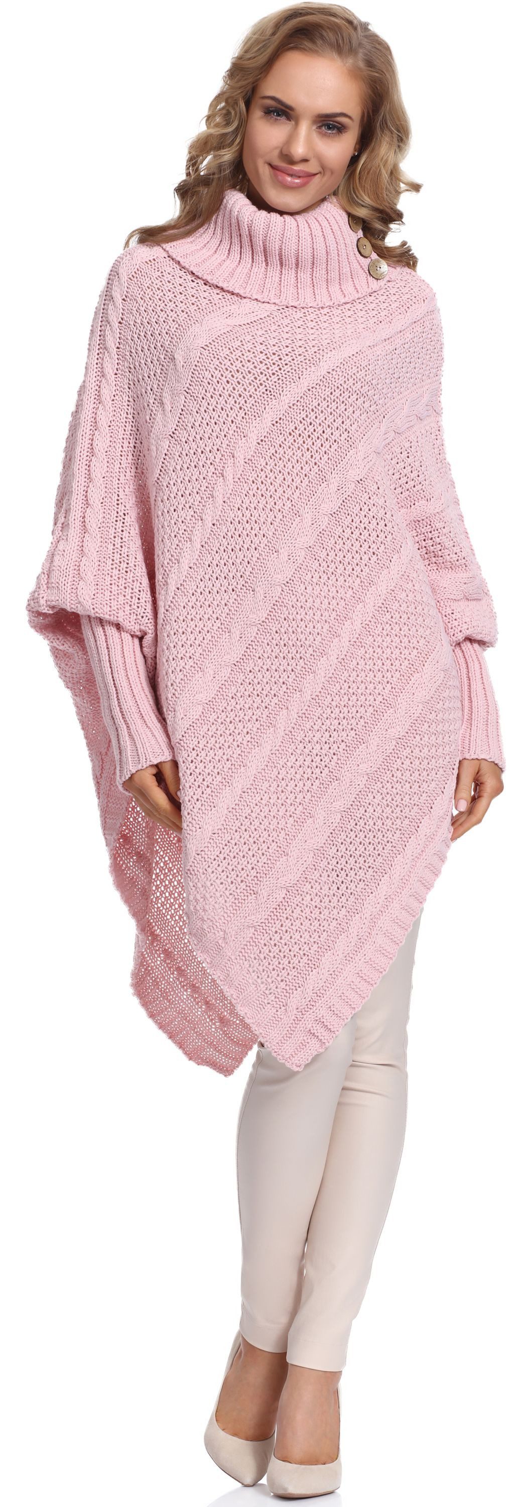 Merry Style Strickponcho Damen Poncho C46l4
