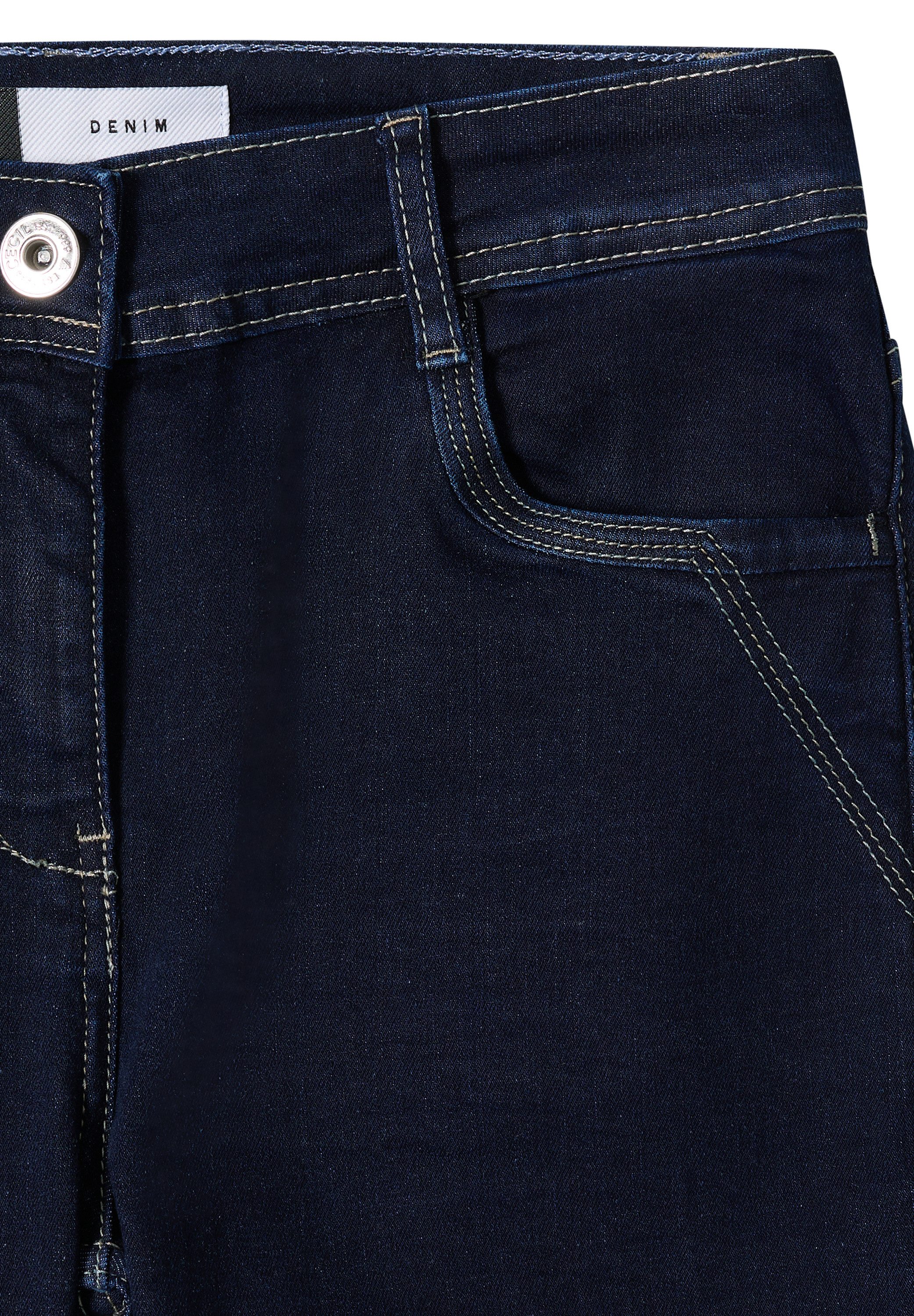 CECIL 5-Pocket-Jeans Style Scarlett mit kontrastfarbenen Nähten