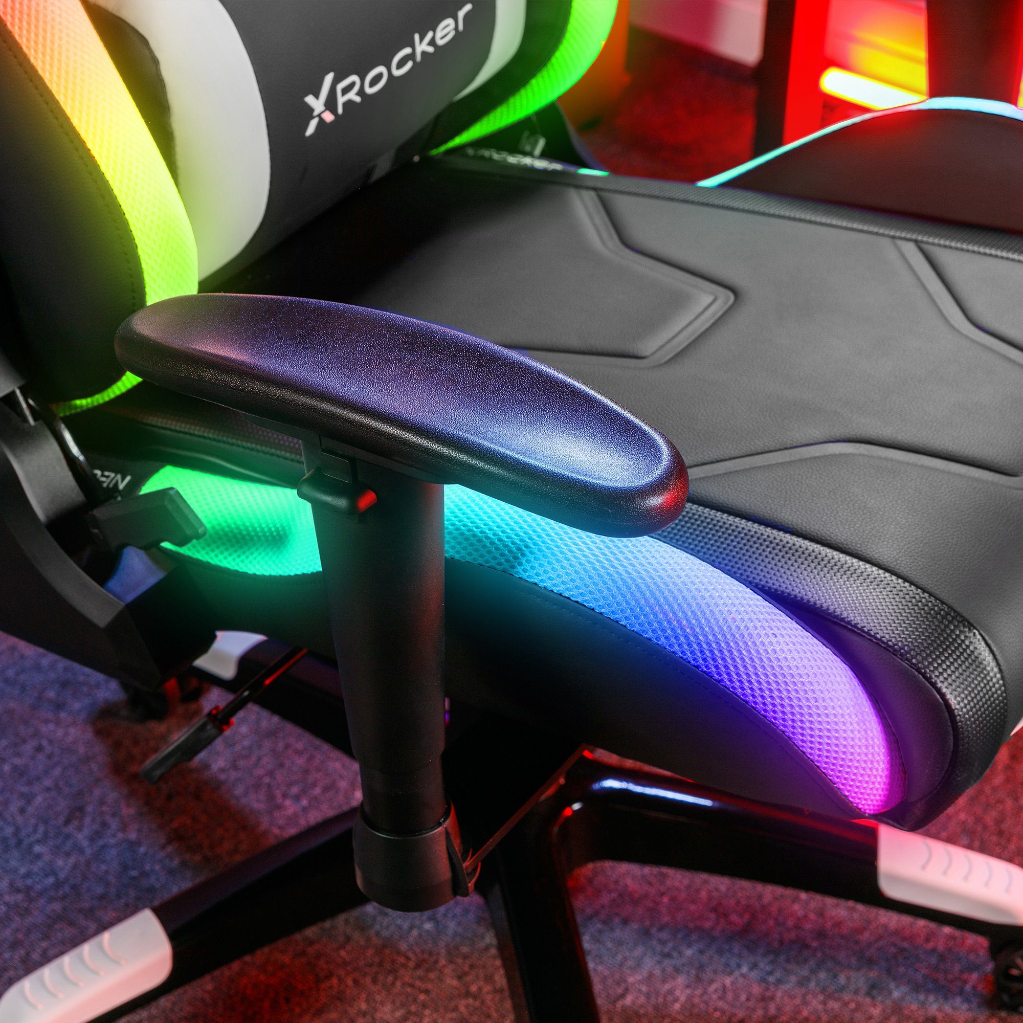 X Rocker Gaming-Stuhl Agility App mit Bürostuhl Motion™ & Gaming eSports RGB Neo Beleuchtung