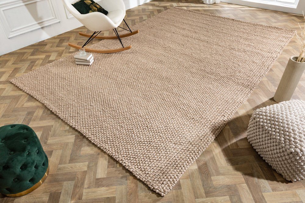 Teppich »WOOL 350x240cm beige«, riess-ambiente, rechteckig, Höhe 20 mm,  Wohnzimmer · Wolle · Mischgewebe · XXL · Scandinavian Design online kaufen  | OTTO