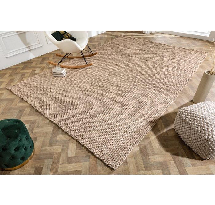 Teppich WOOL XXL 350x240cm beige riess-ambiente rechteckig Höhe: 20 mm Wohnzimmer · Wolle · Mischgewebe · XXL · Scandinavian Design