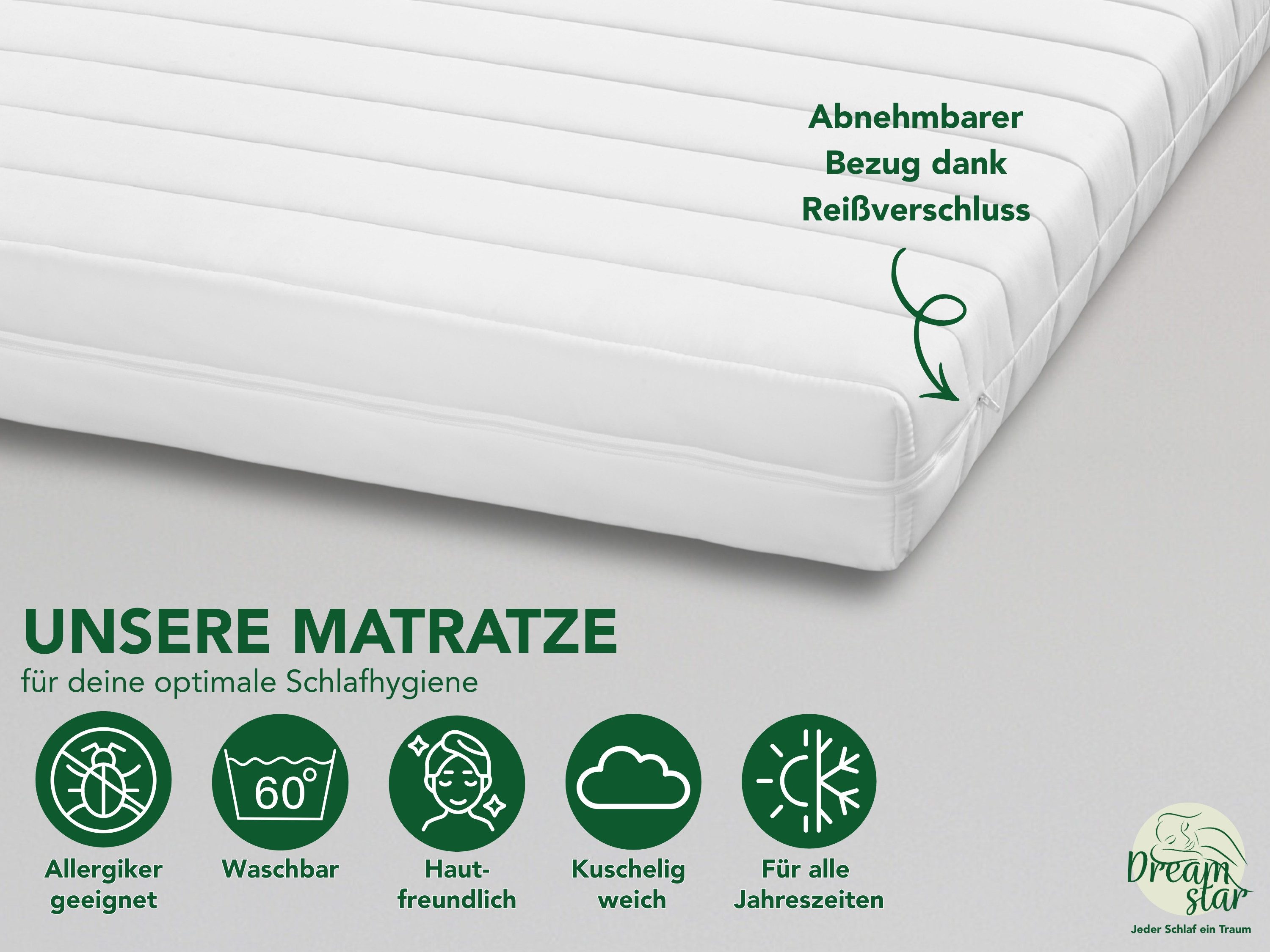 Kaltschaummatratze 7-Zonen Easy Flex - zwei Liegeseiten - 90x200 120x200 140x200 180x200, Dreamstar, verschiedene Größen, Härtegrade und Höhen - ergonomisch, we – Bild 4 von 5