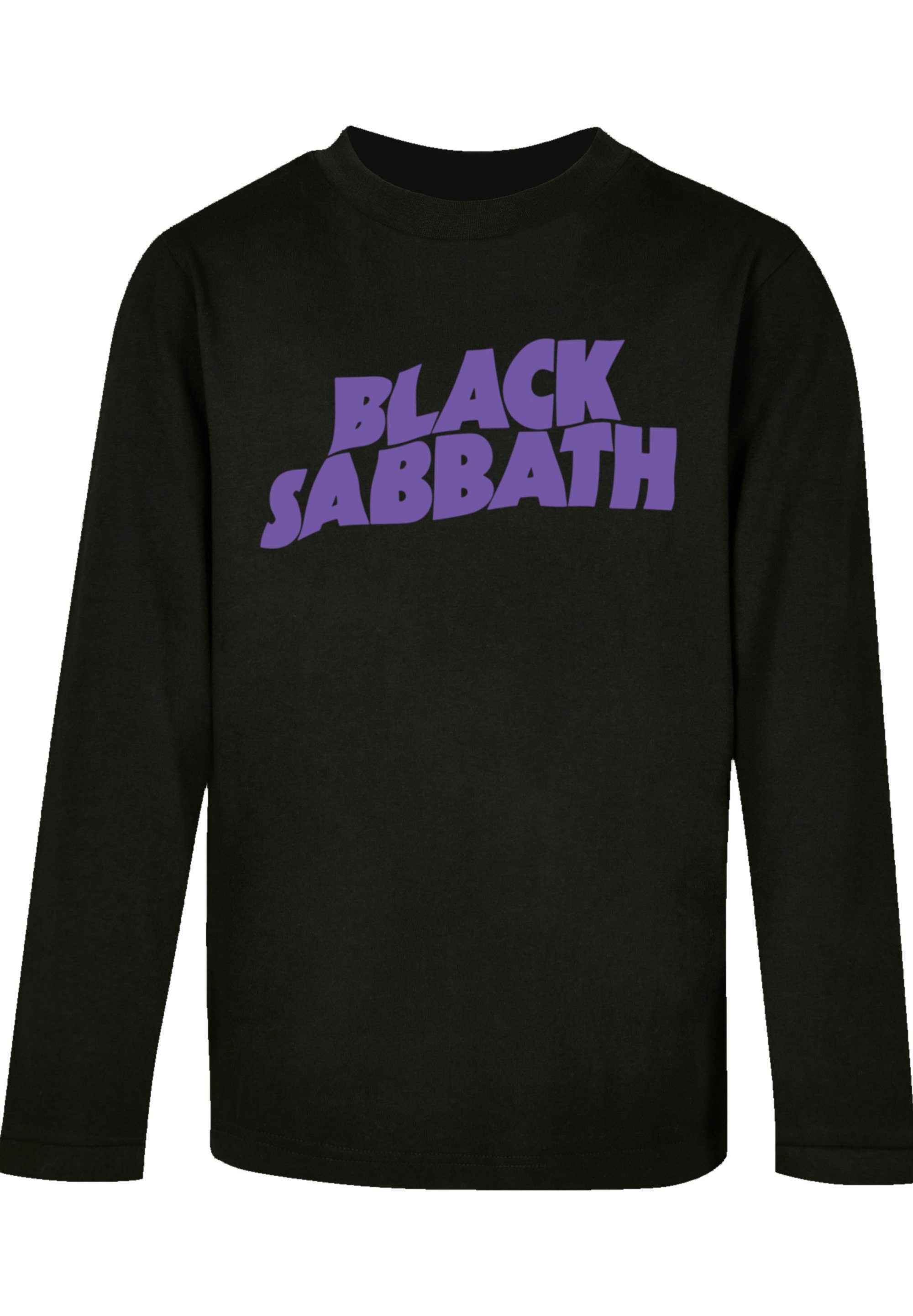 F4NT4STIC T-Shirt Black Sabbath Wavy Logo Black Print schwarz