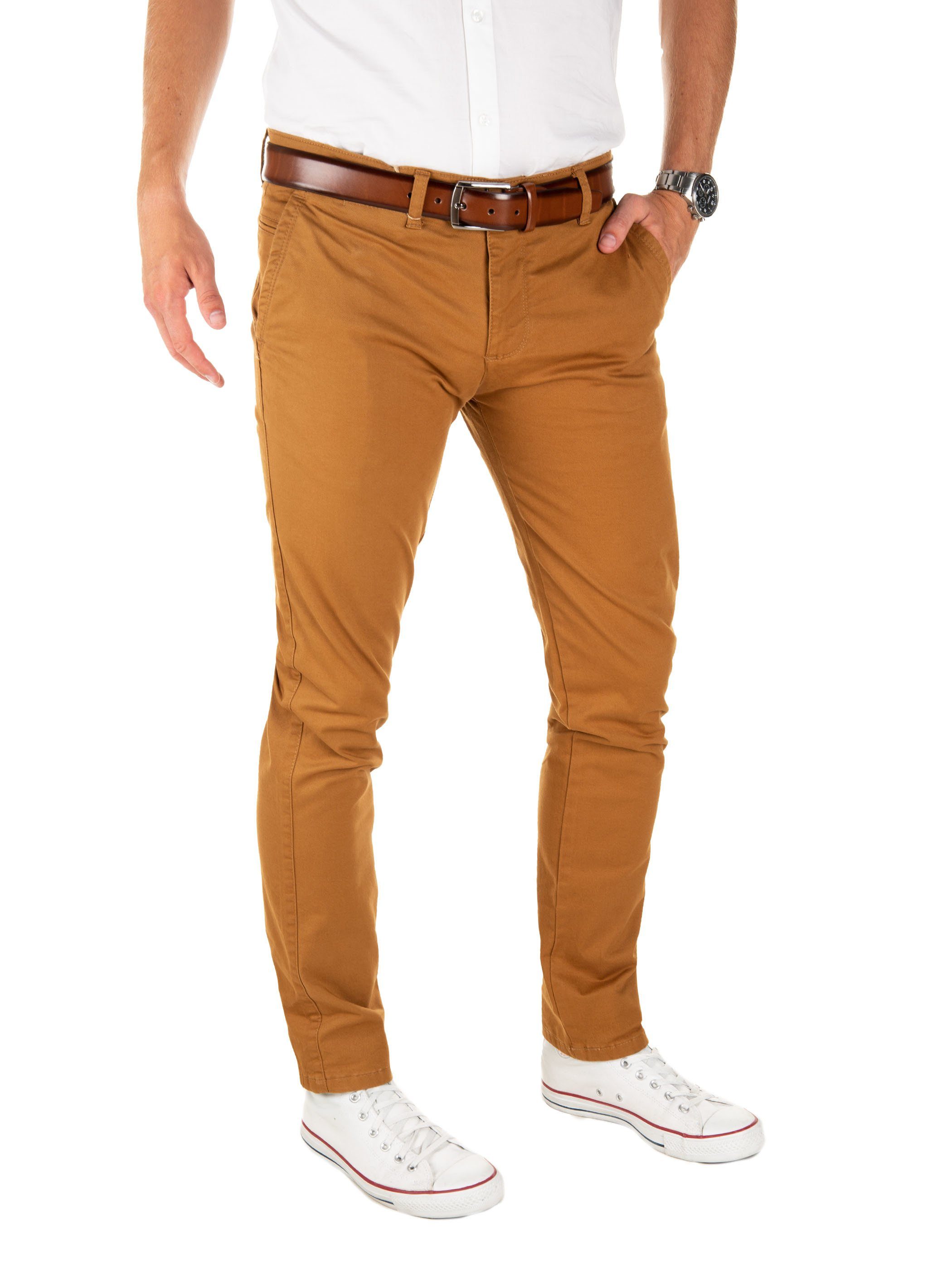 Yazubi Chinohose Modische Chino Hose Dustin von YAZUBI mit Gürtel bequeme Chinohose mit Gürtel