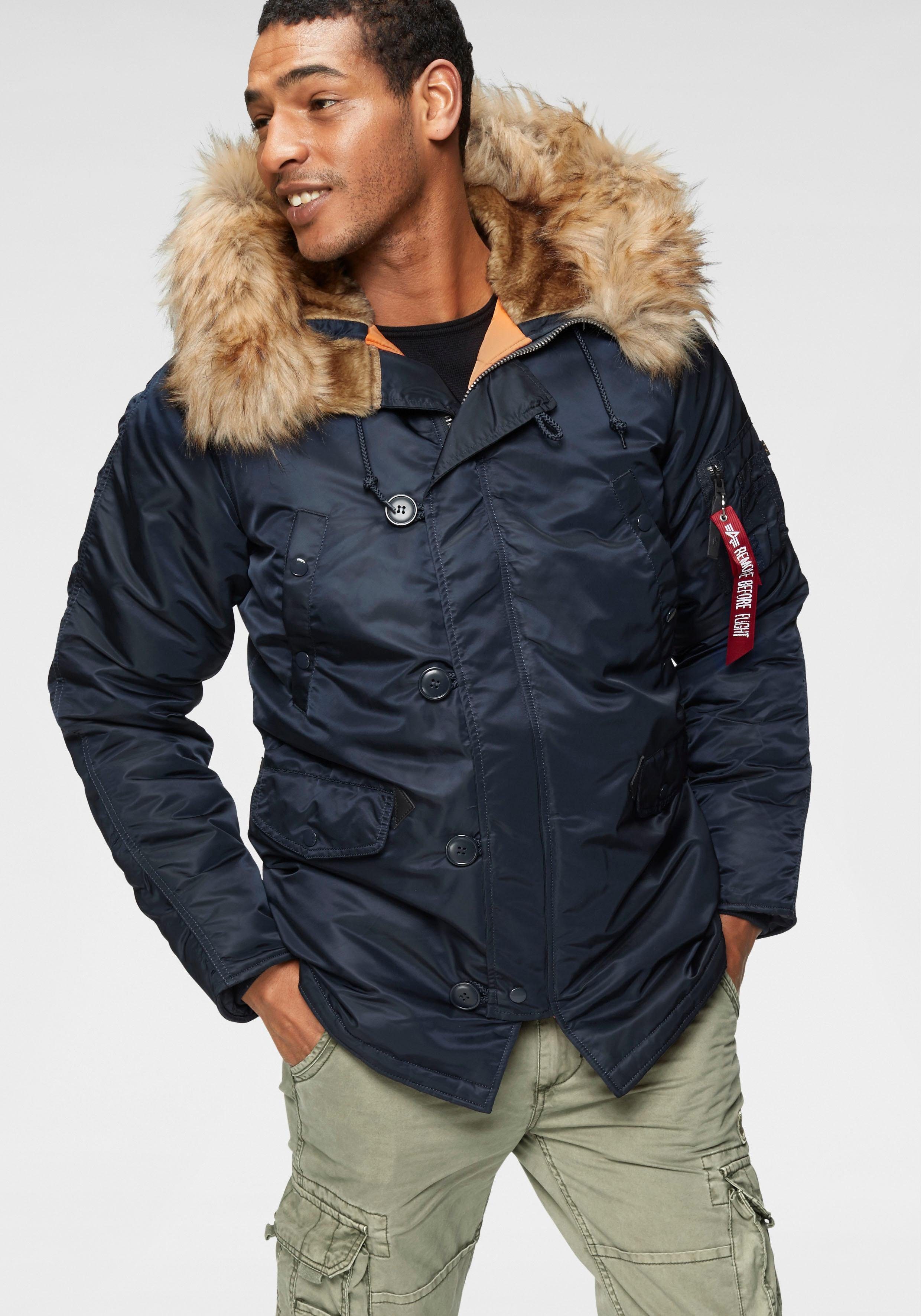 Alpha Industries Parka N3B marine 59 Kunstfellkragen abnehmbarem mit VF