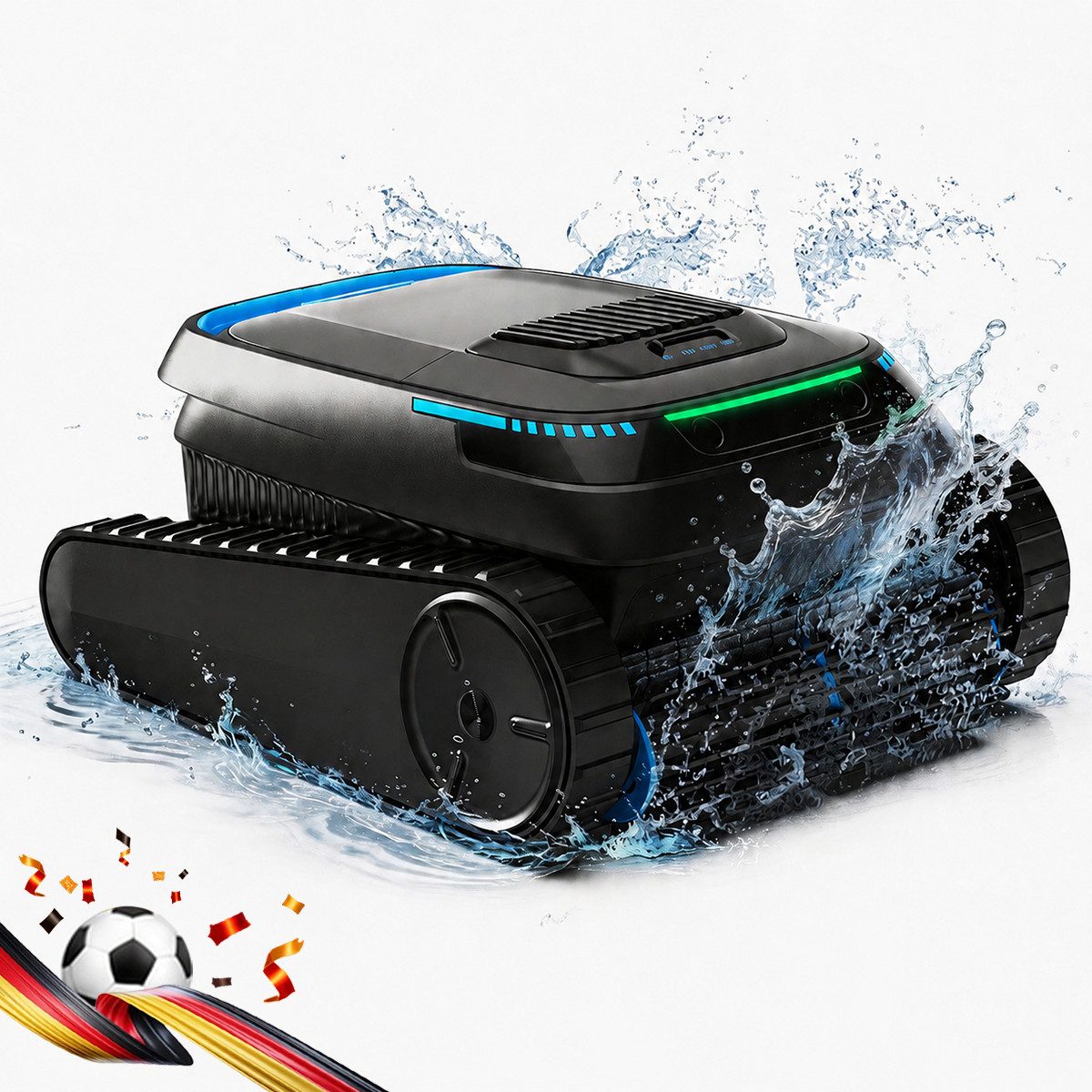 AIRROBO Poolroboter CP20 poolroboter akku wand und boden, Wasserlinie, (Intelligente Navigation, automatische Routenplanung, 45000pa,120 Minuten Akkulaufzeit, Schnellladefunktion), Geeignet für 45°-Schrägen und 90°-Wände,Zwei Jahr Garantie