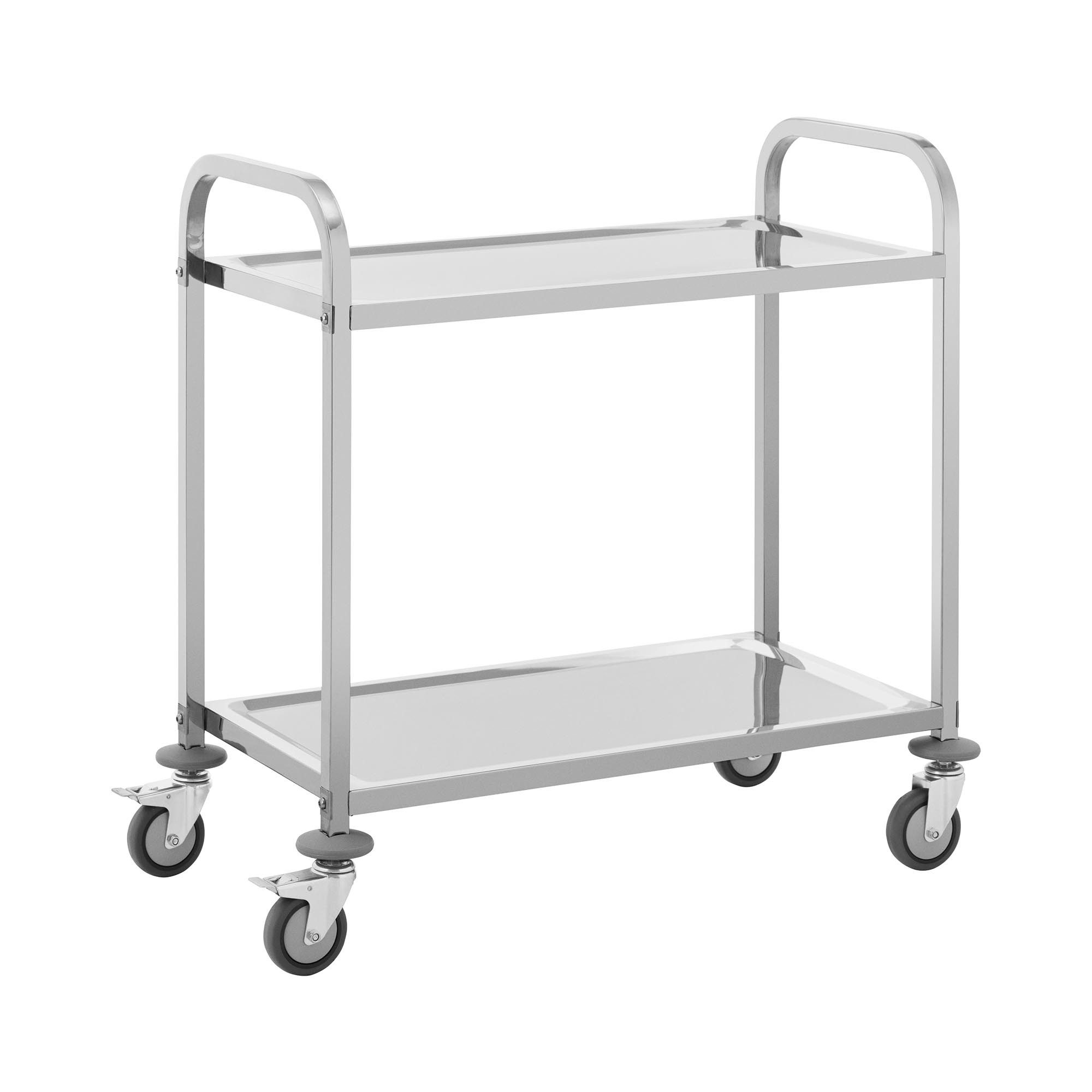 Servierwagen 2 Ebenen Küchenwagen Küchenrollwagen Lenkrollen Edelstahl 72 kg Gastro