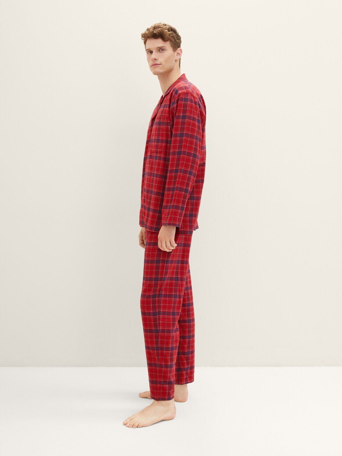 weicher Baumwolle und TOM TAILOR Schlafhose atmungsaktiver mit Aus Karomuster, Pyjama