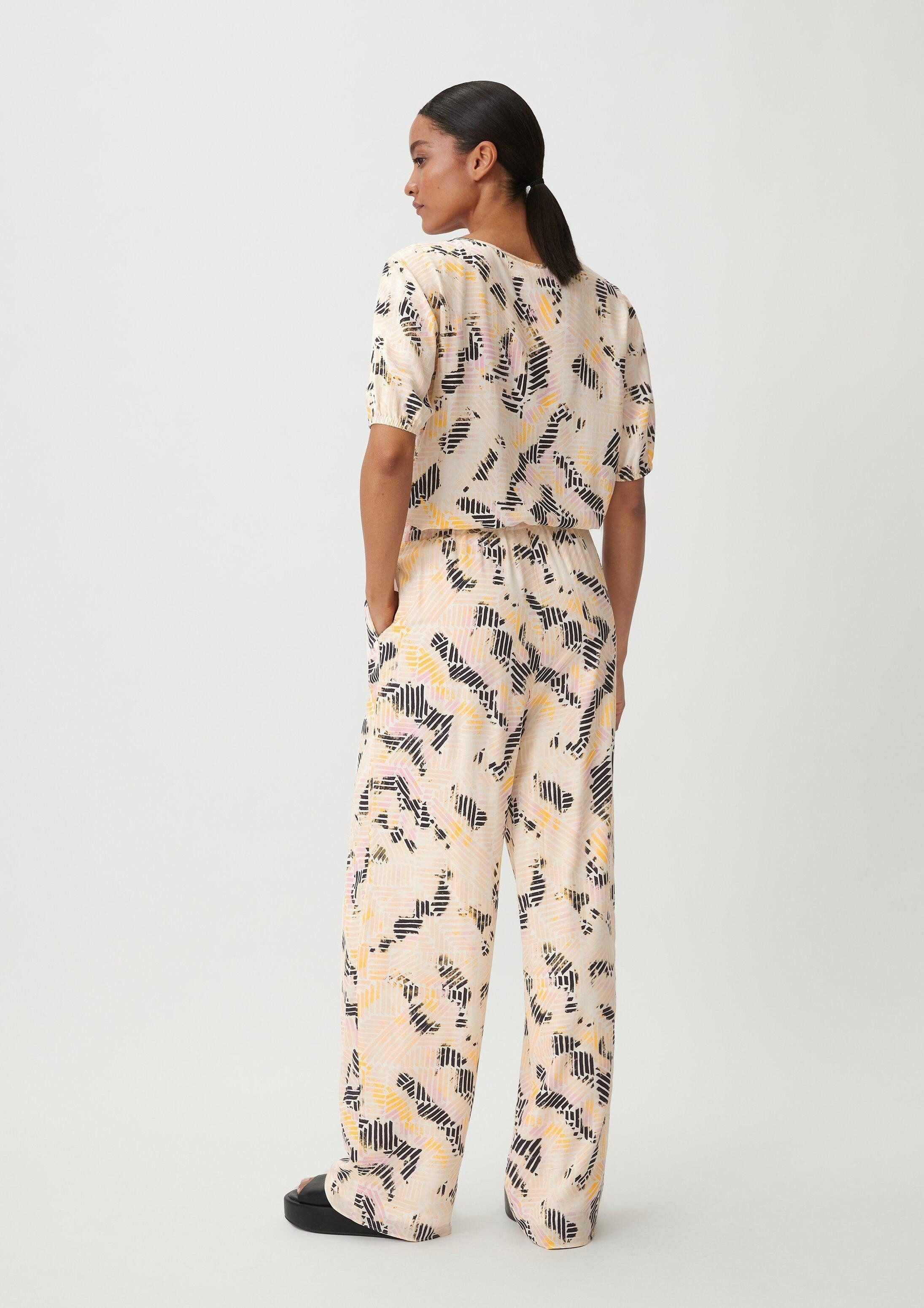 comma Kurzarmbluse Bluse Bluse mit Smok-Detail