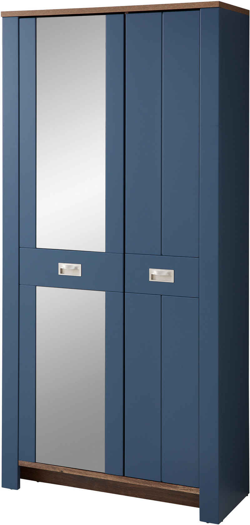 Innostyle Garderobenschrank DIJON (1-St) 2 türig, 9 Fächer, 5 Einlegeböden, Kleiderstange, Softclose