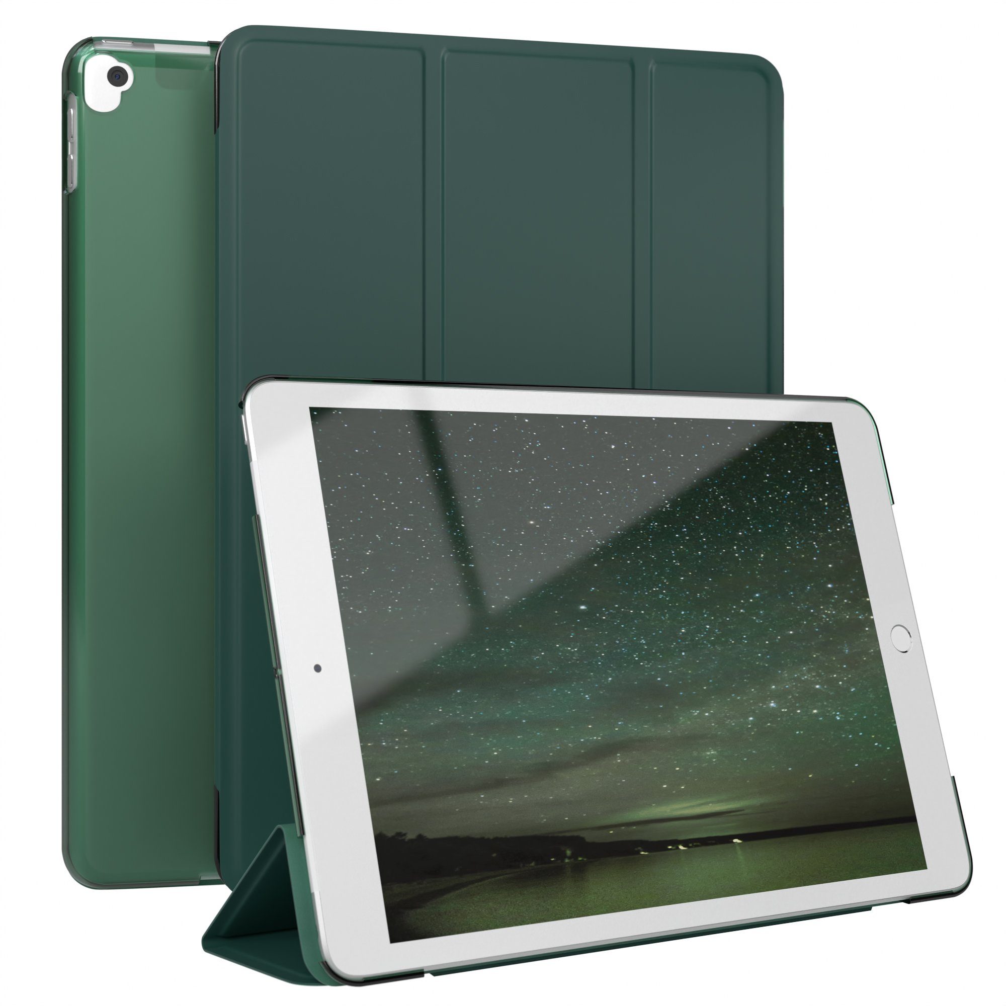 EAZY CASE Tablet-Hülle Smart Case für iPad 10,2" 7. / 8. / 9. Generation 10,2 Zoll, Tablet Schutzhülle aufstellbar Flip Cover Bookstyle Hülle Dunkelgrün