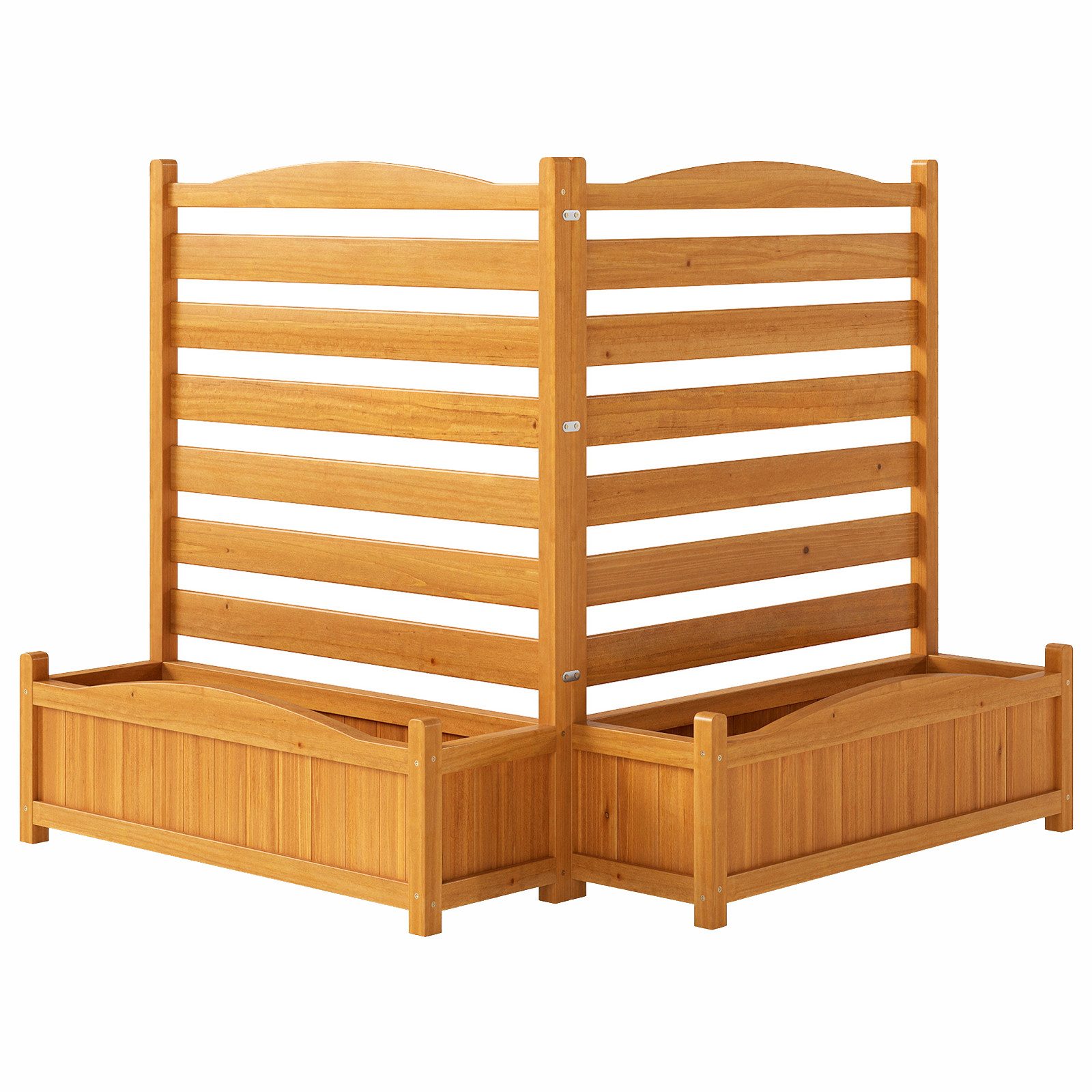 KOMFOTTEU Blumenkasten (2 St), Sichtschutz Gartenzaun Pflanzkasten mit Rankgitter