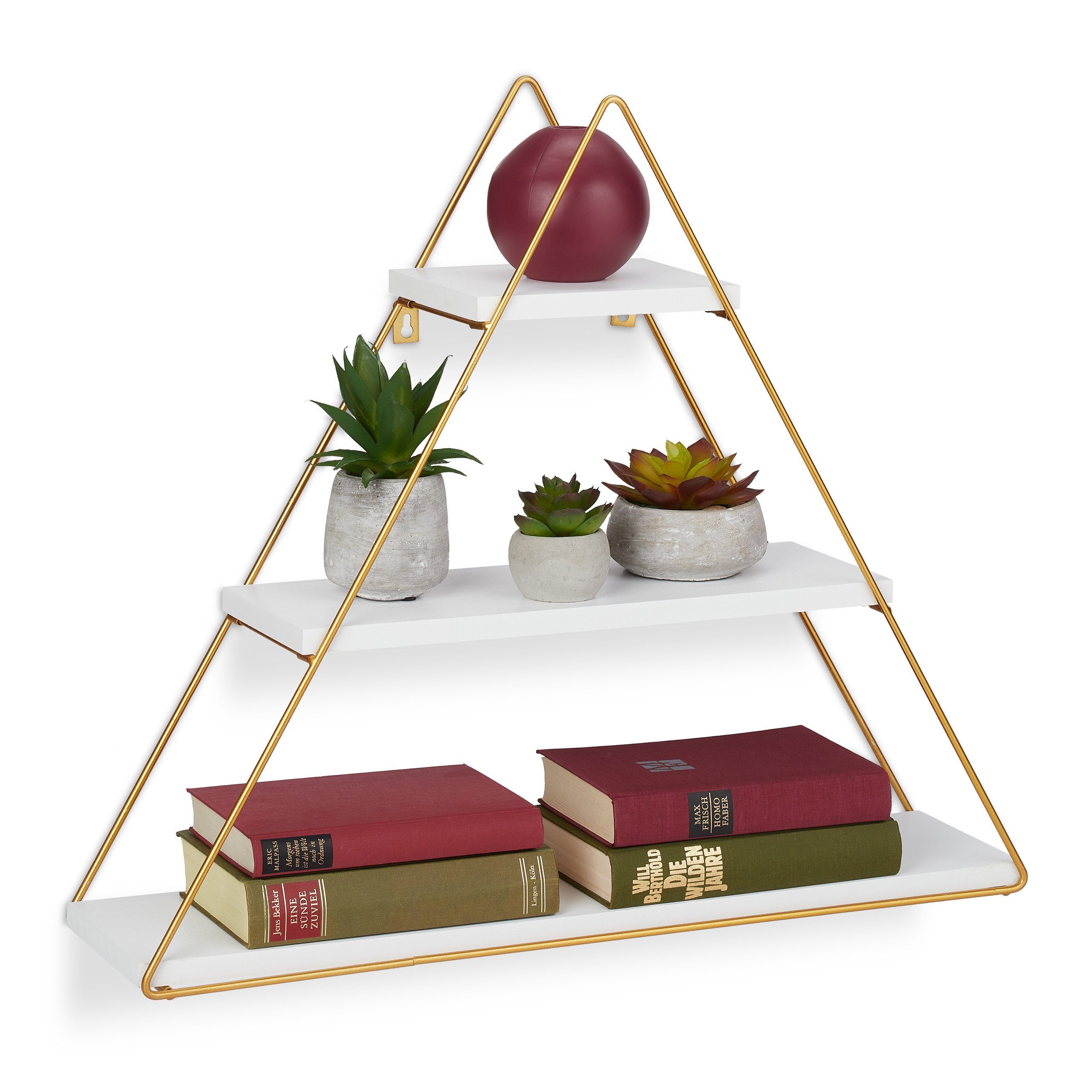 relaxdays Wandregal »Hängeregal Pyramide 3 Ablagen« online kaufen | OTTO