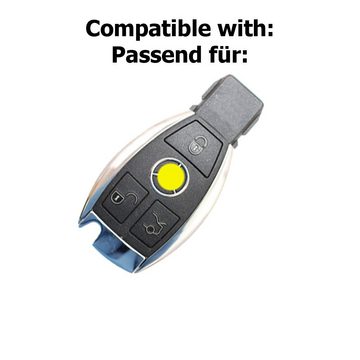 mt-key Schlüsseltasche Autoschlüssel Softcase Silikon Schutzhülle Rosa, für Mercedes Benz W212 S212 C207 A207 CLS CLA 117 W242 W246 W176 W221