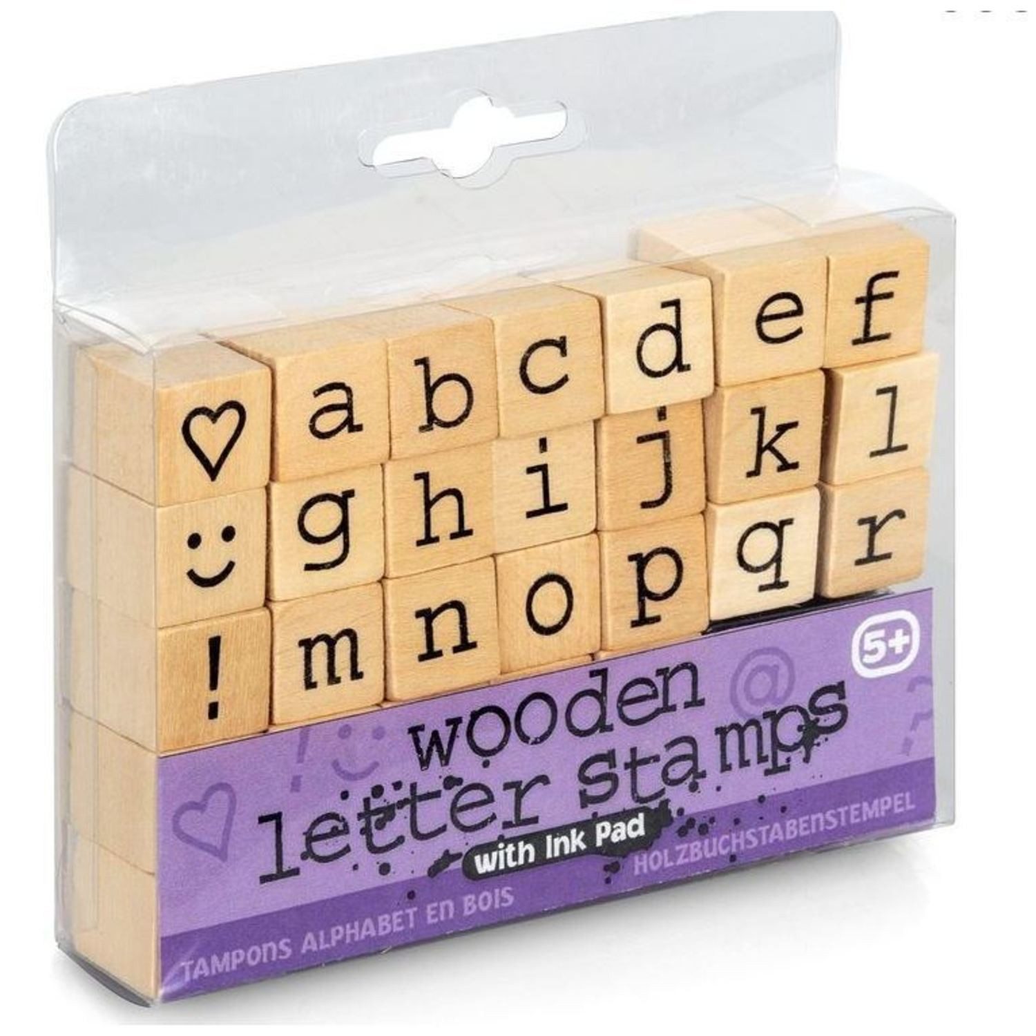 TOBAR Stempel Buchstaben Holzstempel mit Stempelkissen im 31er Set