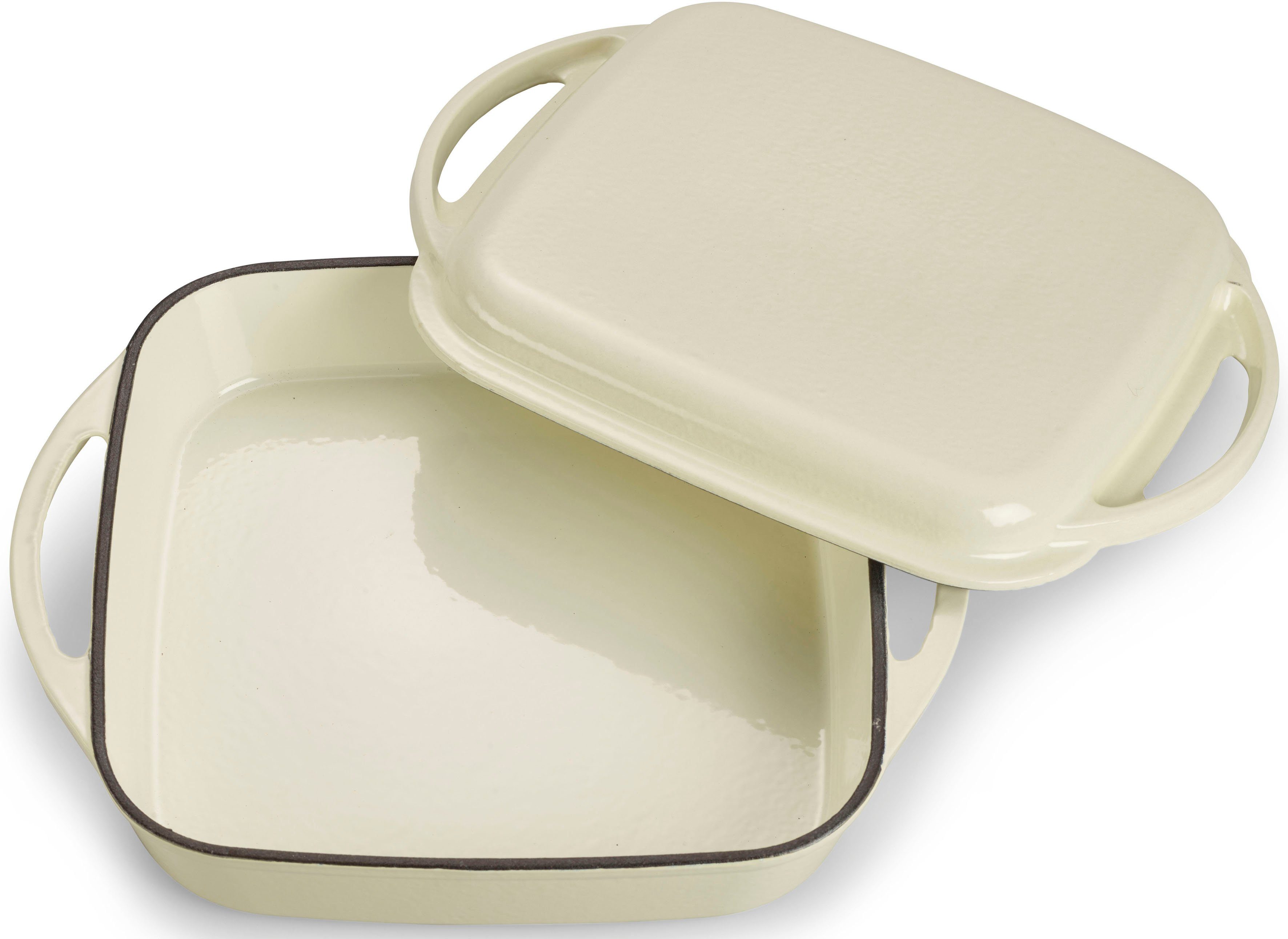 ECHTWERK Bräter Universalbräter und Pfanne 2-in-1 Set, Auflaufform mit Deckel, Emaille, Gusseisen, Emaille-Beschichtung, für Backöfen, Grill & Induktion